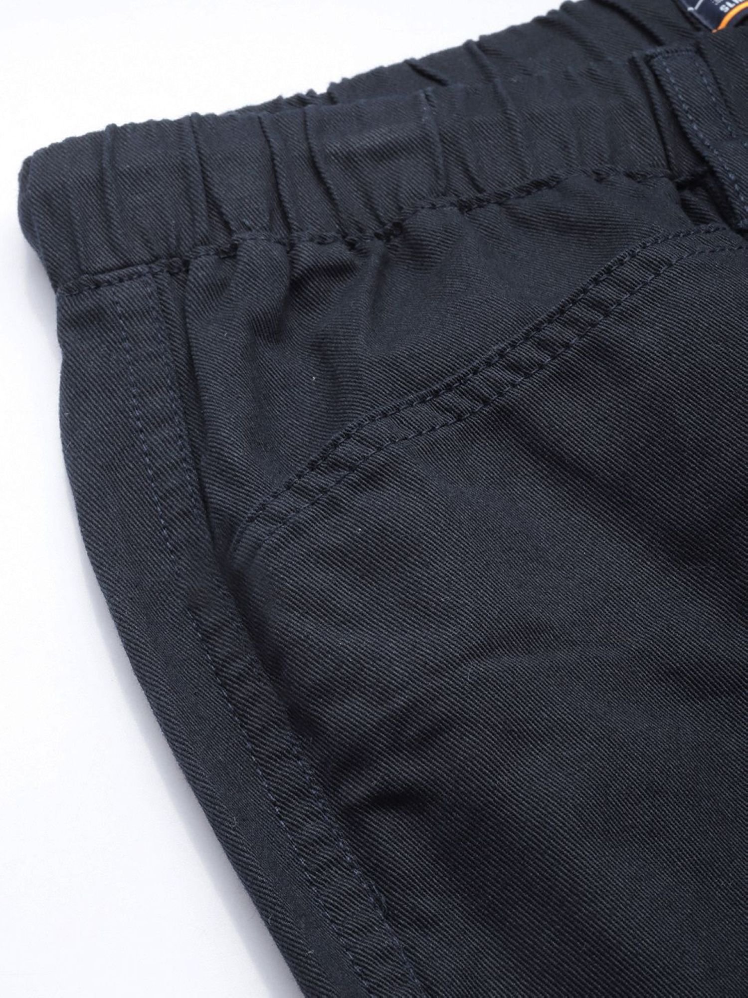 Men Slim Fit Mid Rise Elasticated Trousers
