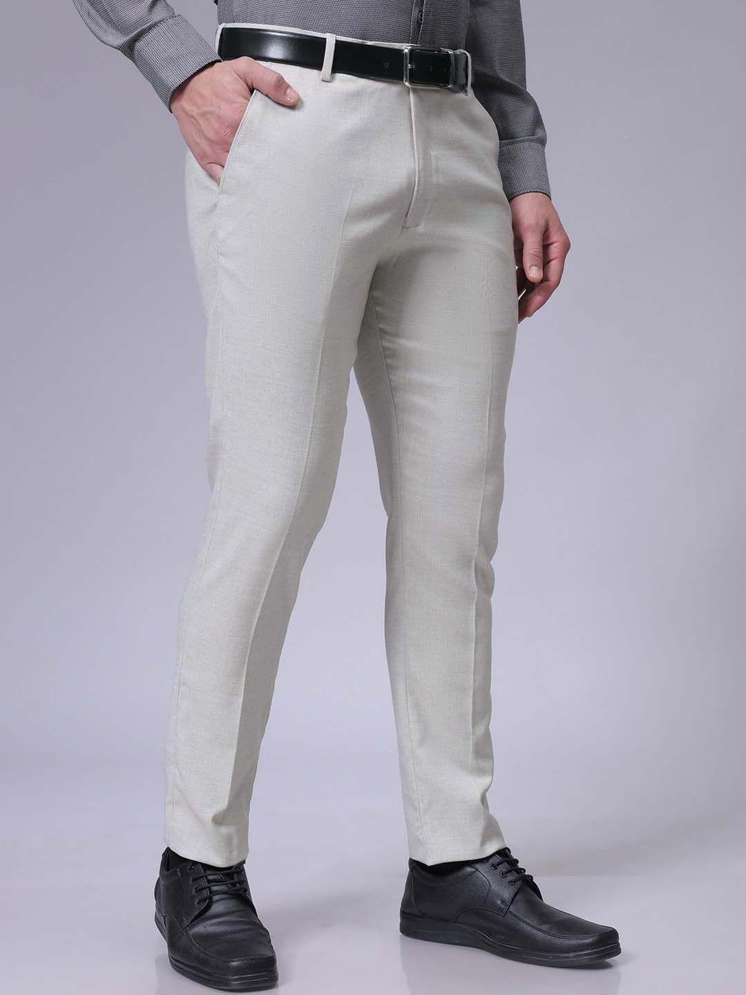 Men Slim Fit Mid Rise Trouser