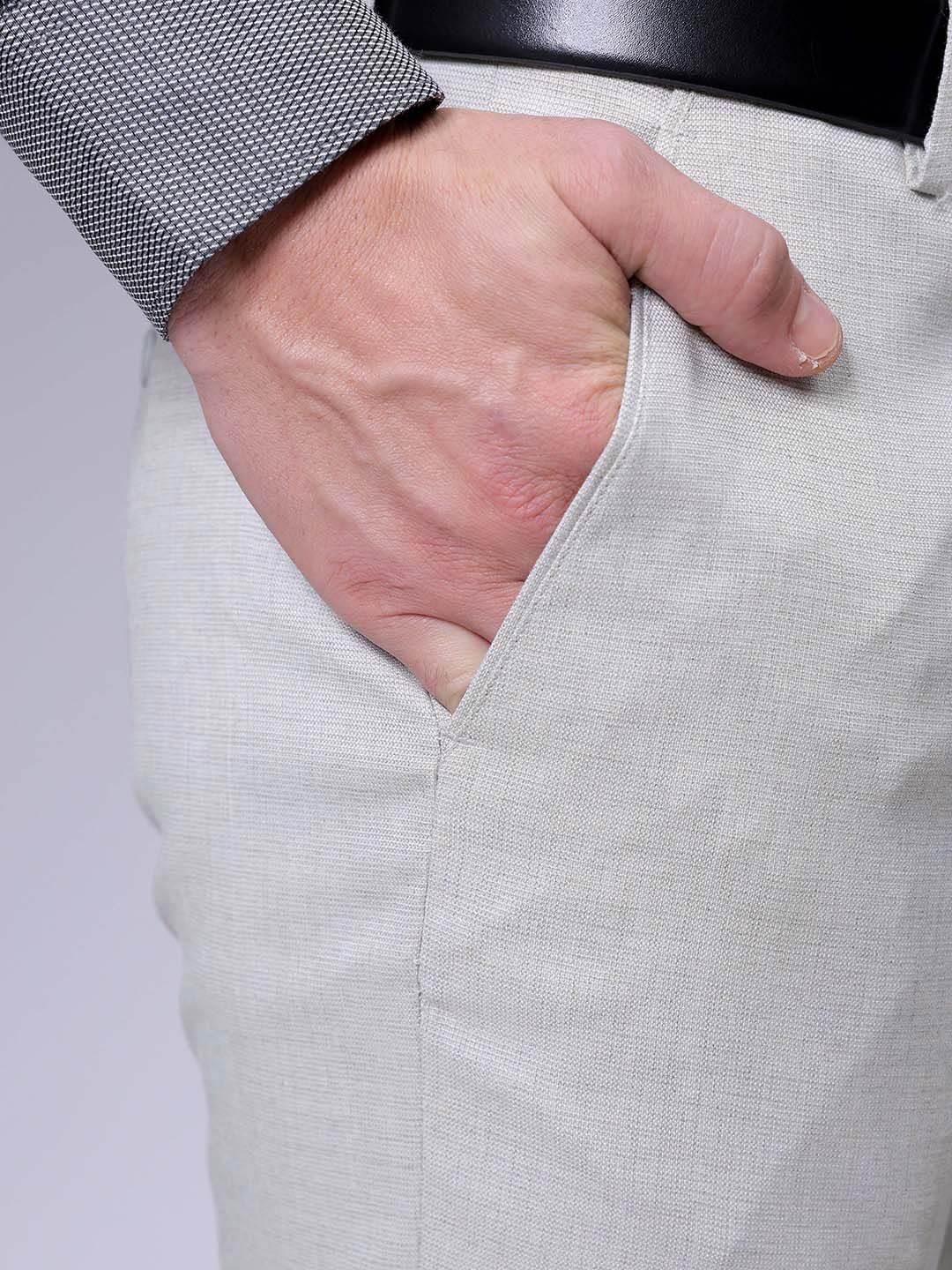Men Slim Fit Mid Rise Trouser