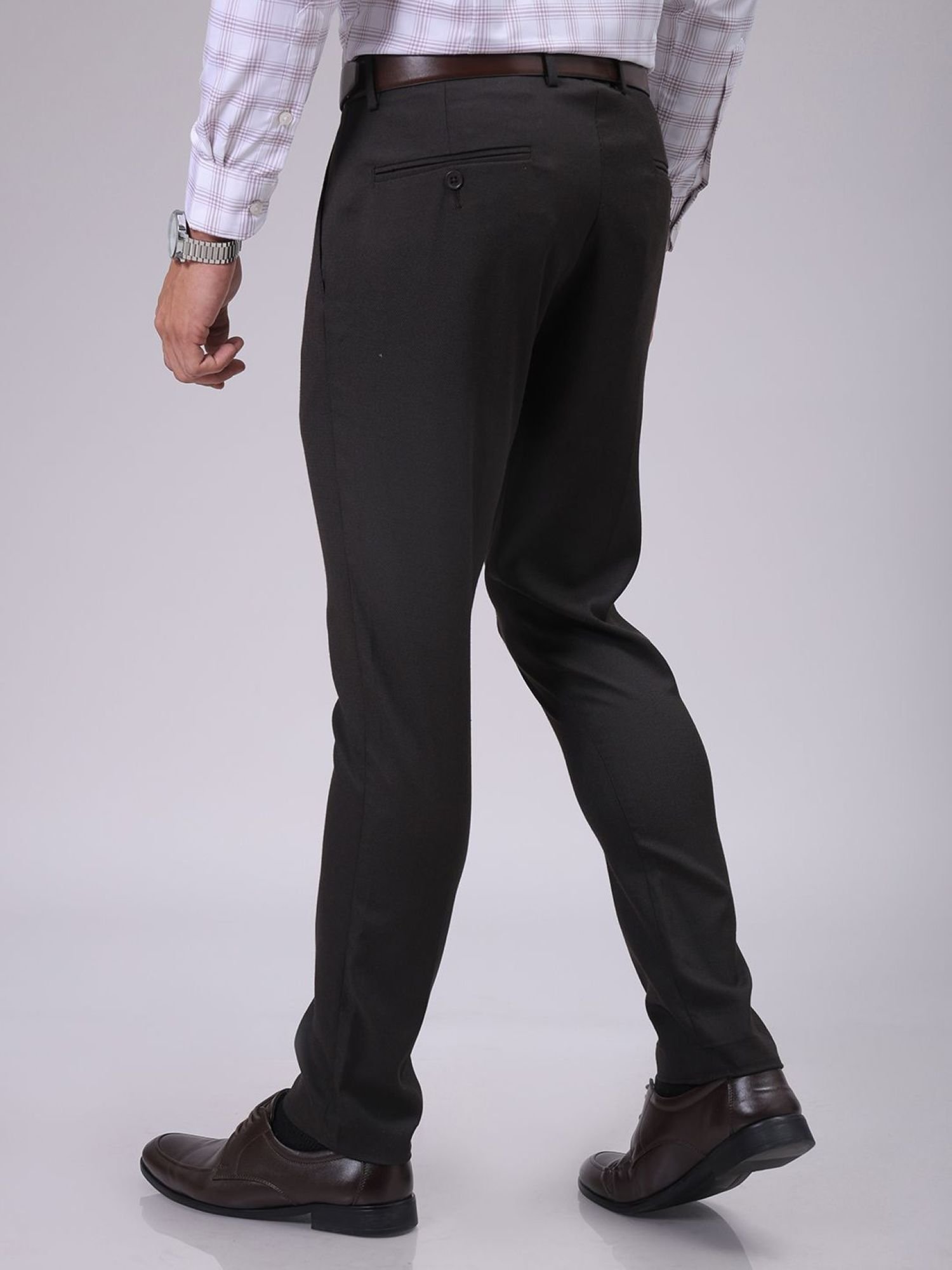 Men Slim Fit Mid Rise Trouser
