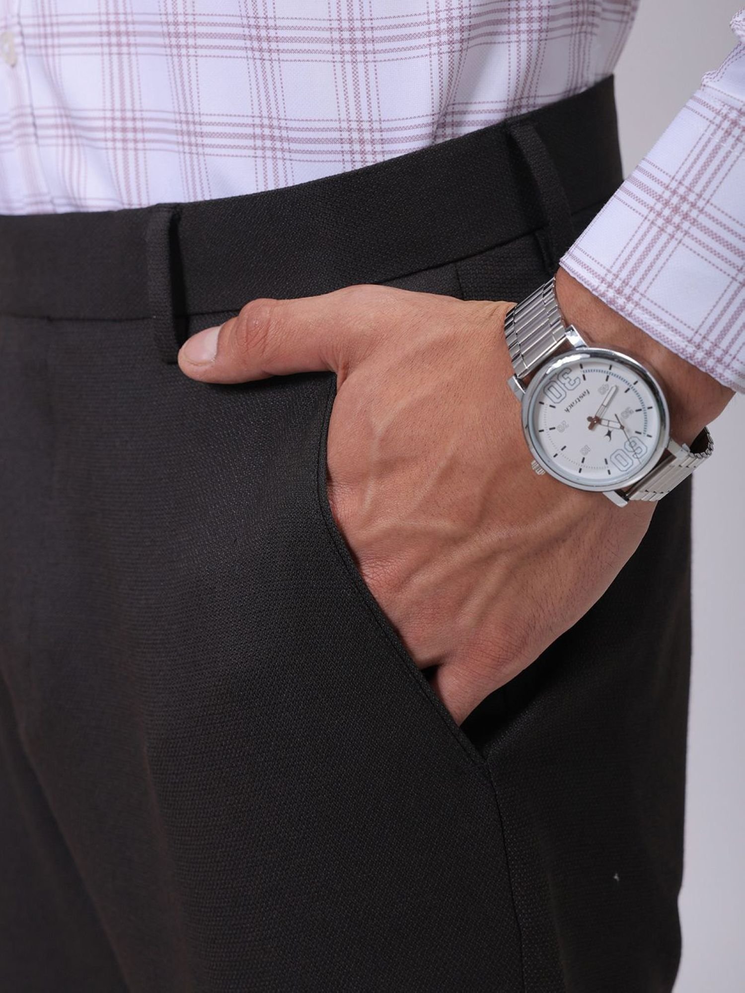 Men Slim Fit Mid Rise Trouser