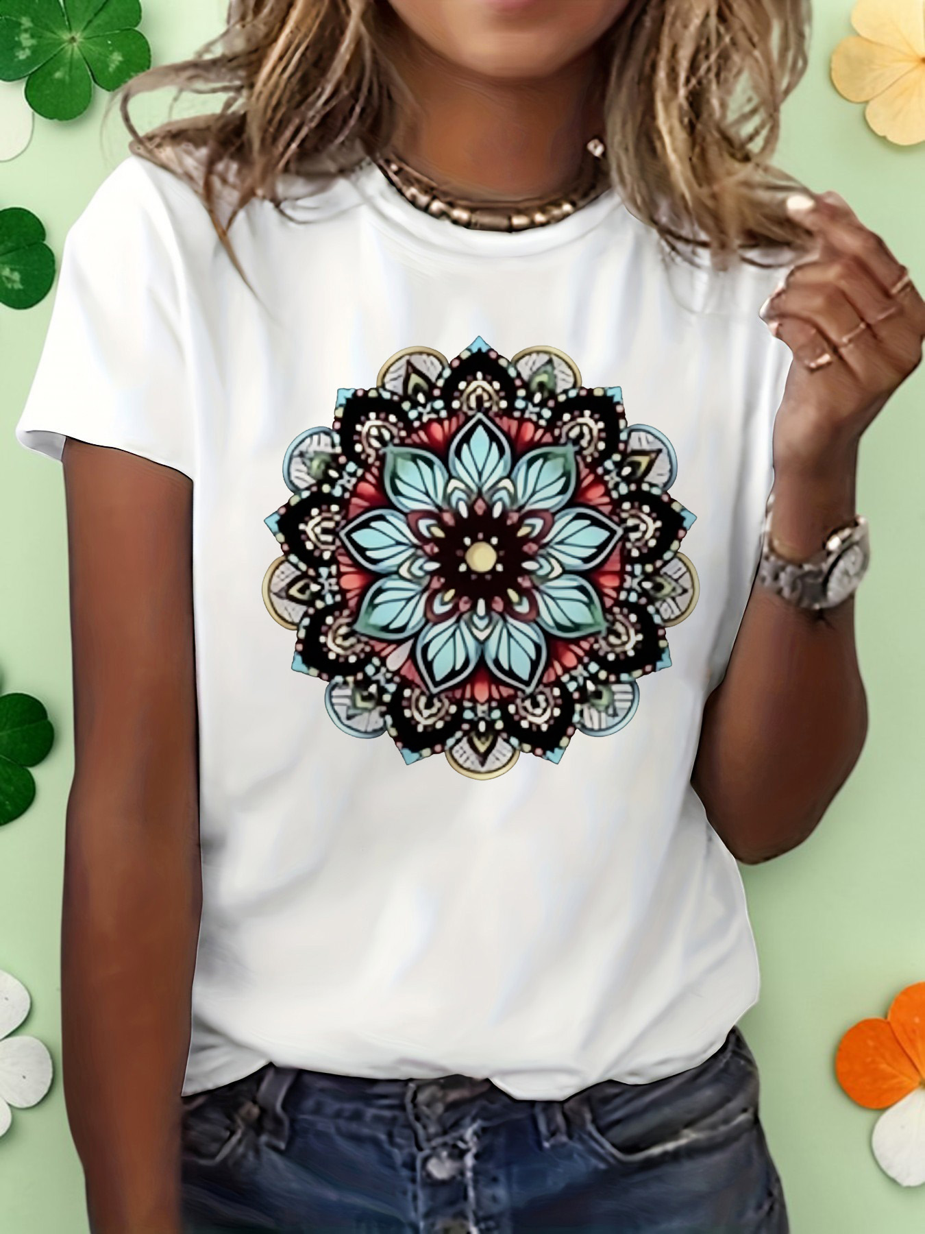 White Graphic Print Regular T-Shirt