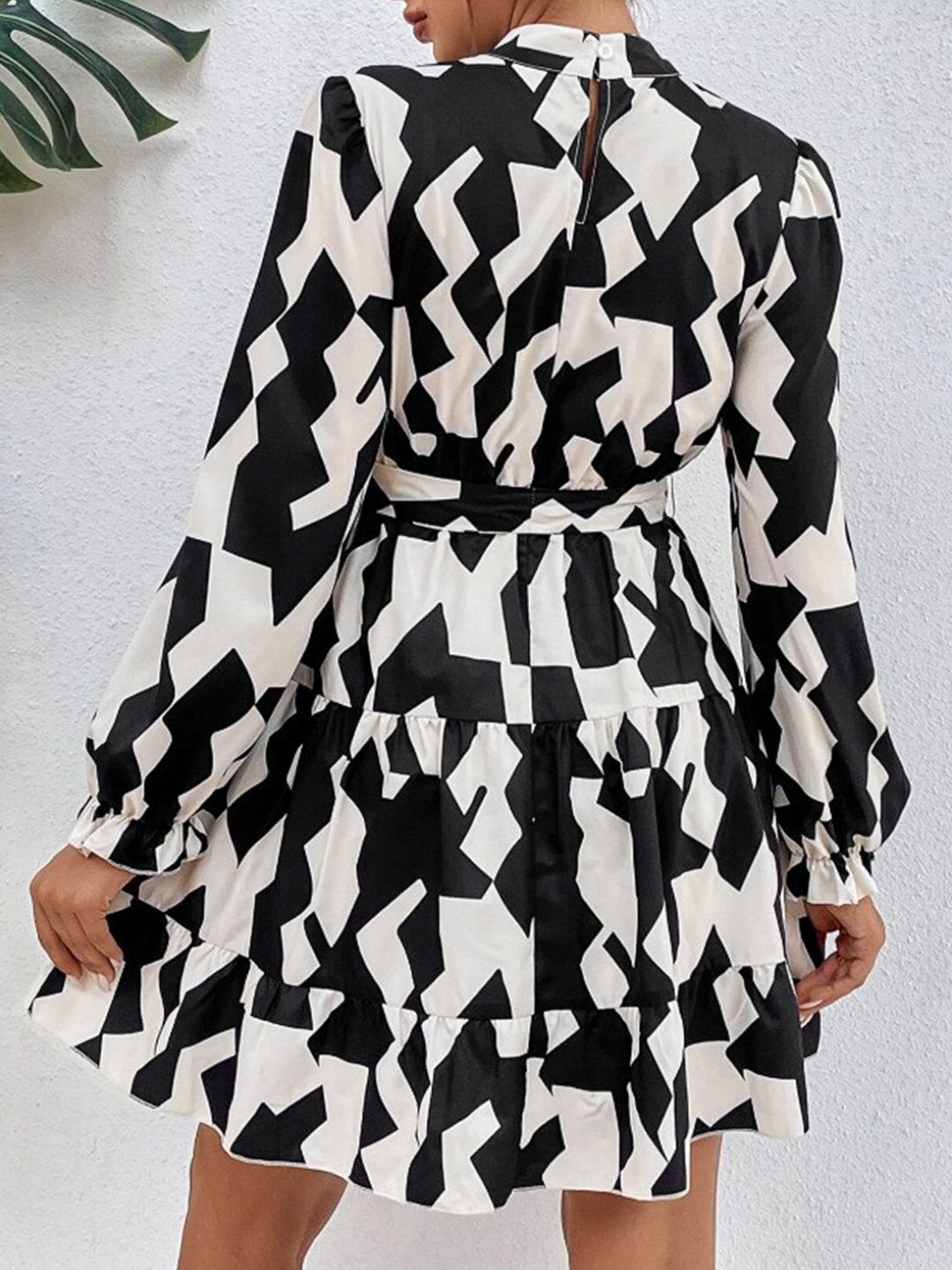 Black Chevron Print Dress