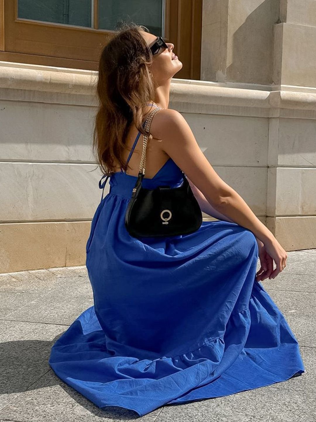 V-Neck Strap Detail Maxi Dress