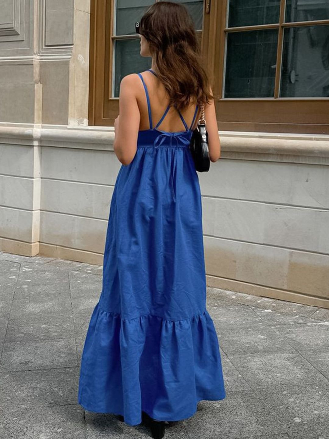 V-Neck Strap Detail Maxi Dress