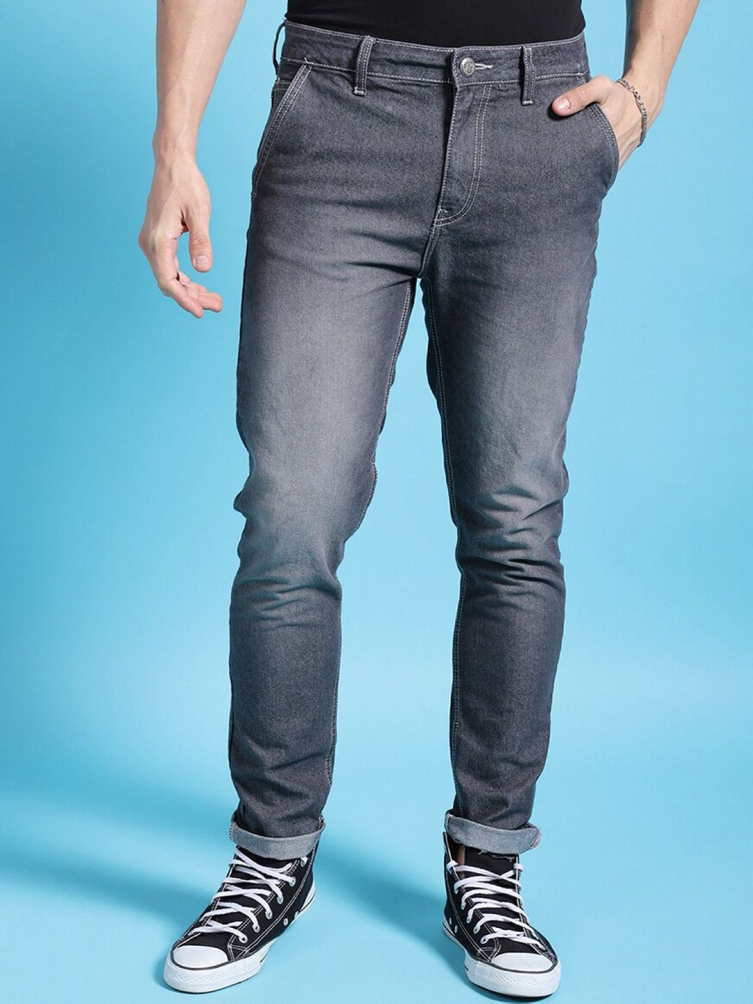 Men Slim Fit Mid Rise Jeans