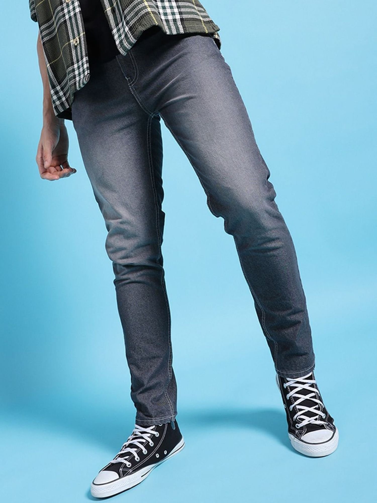 Men Slim Fit Mid Rise Jeans