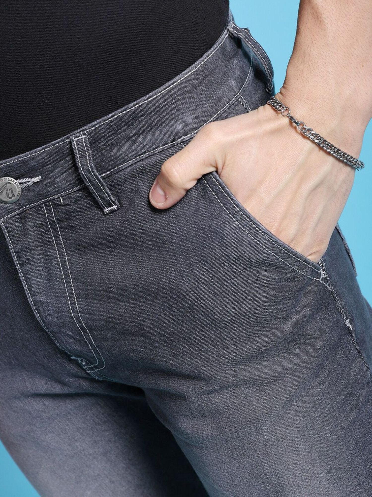 Men Slim Fit Mid Rise Jeans