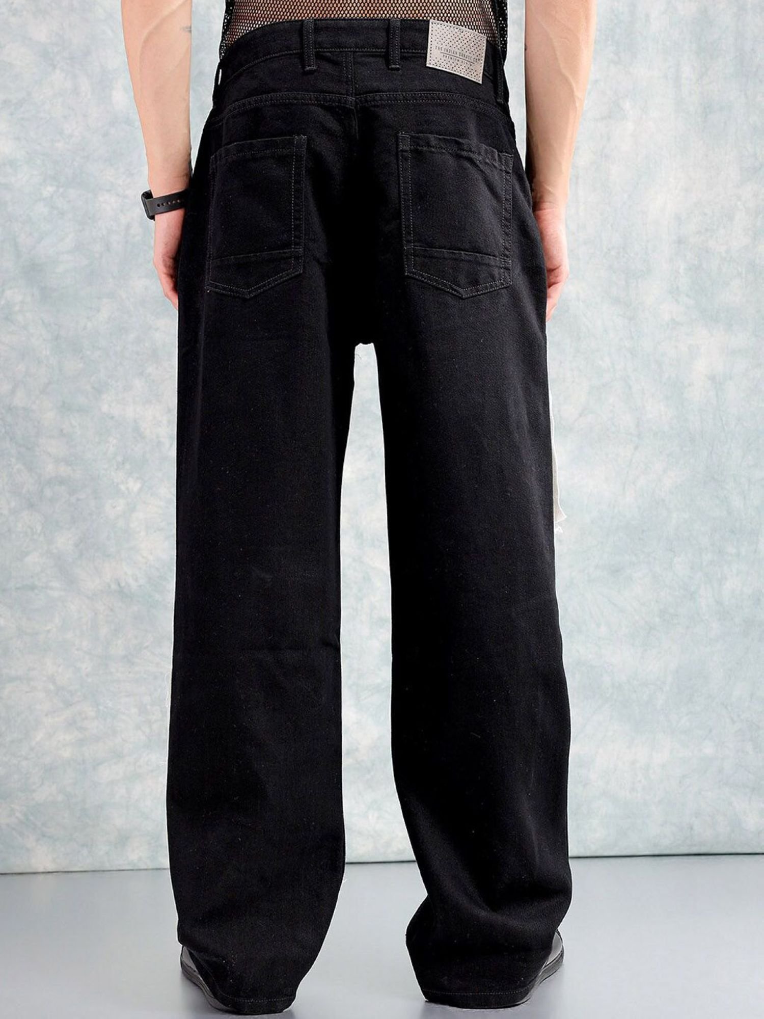 Men Baggy Fit Printed Mid Rise Jeans