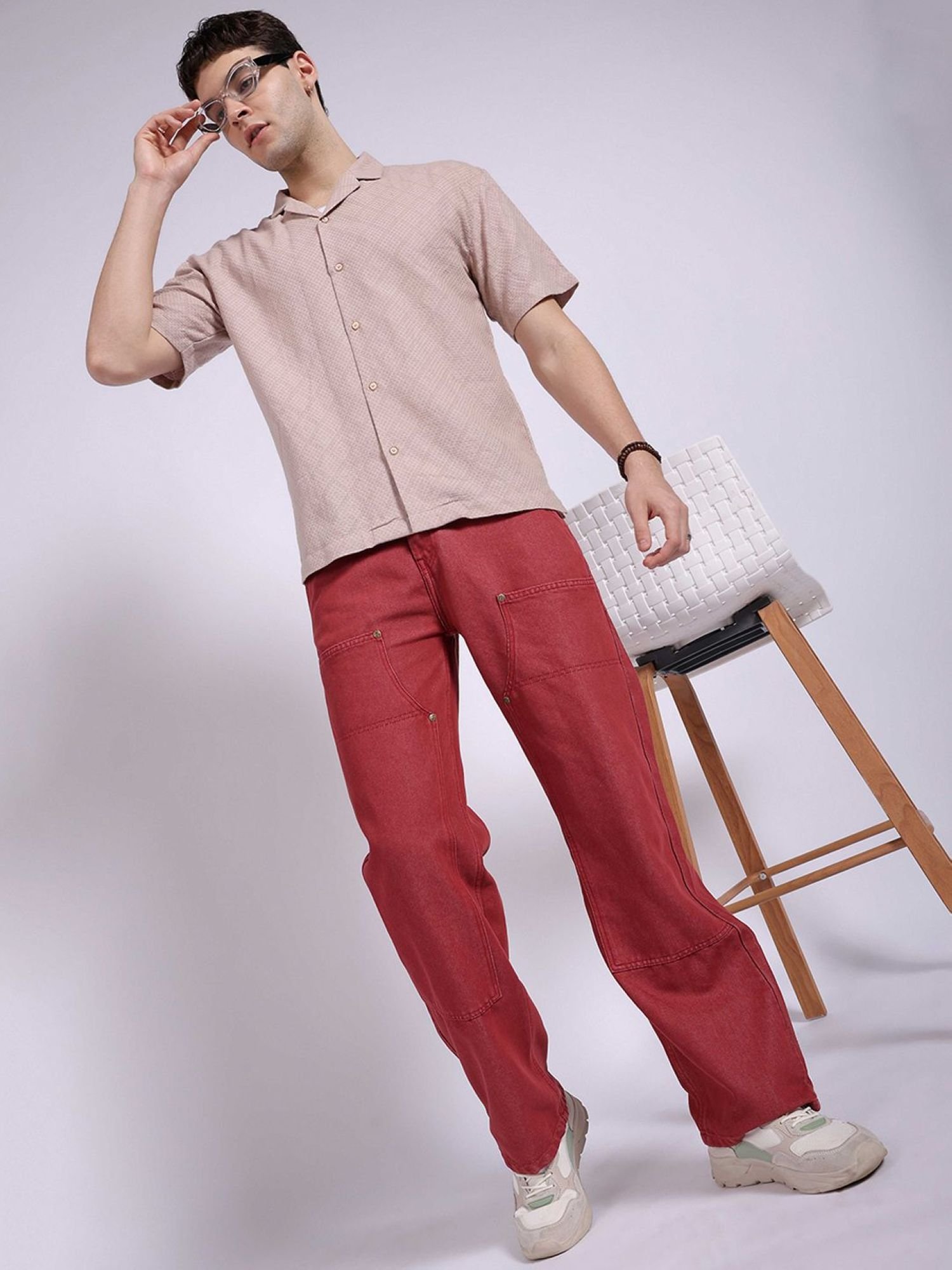 Men Baggy Fit Mid Rise Jeans