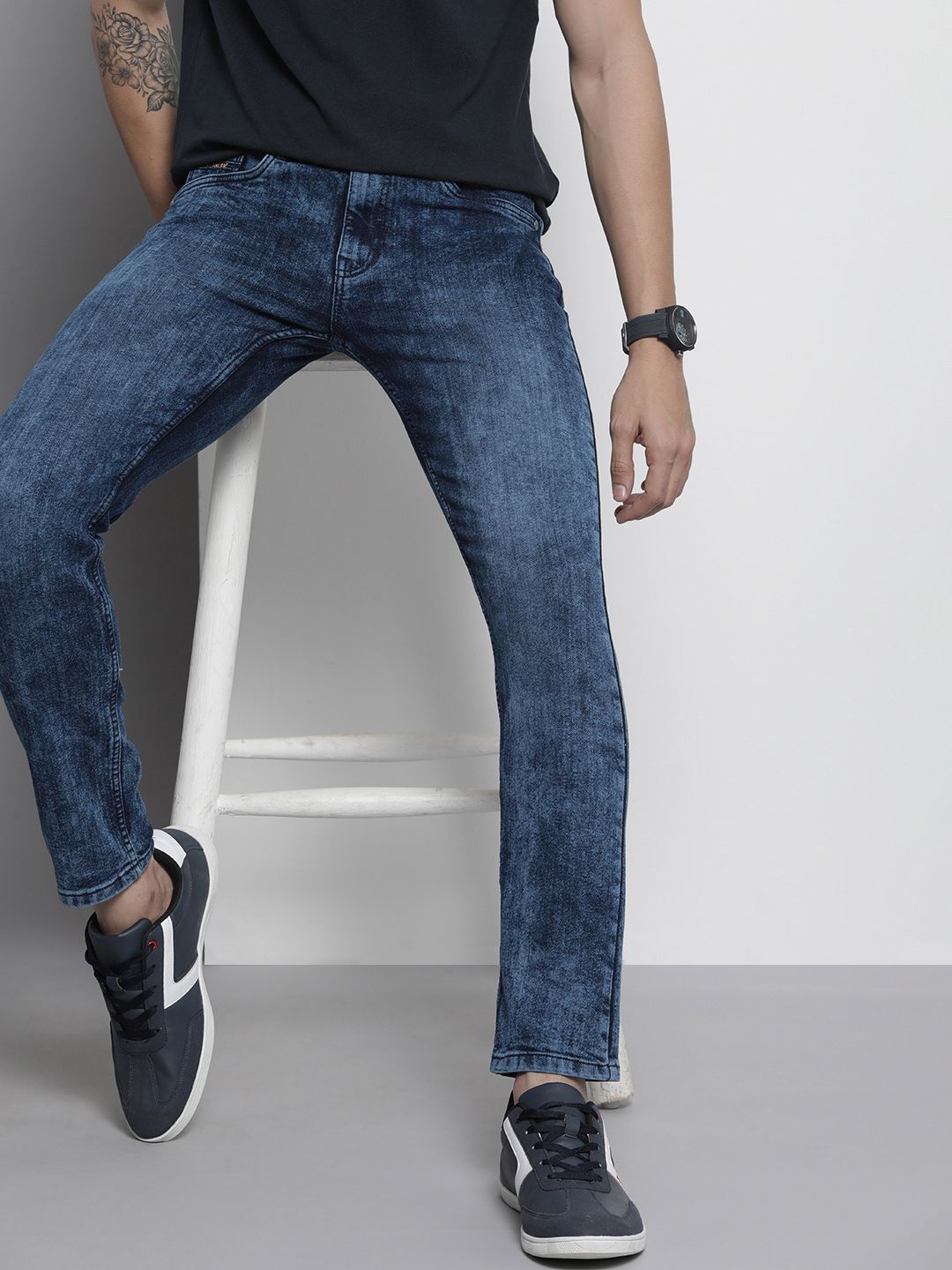 Men Skinny Fit Mid Rise Stretchable Jeans