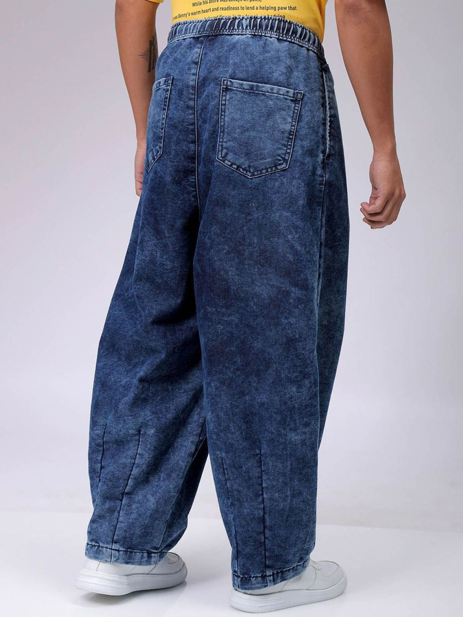 Men Baggy Fit Mid Rise Harem Jeans