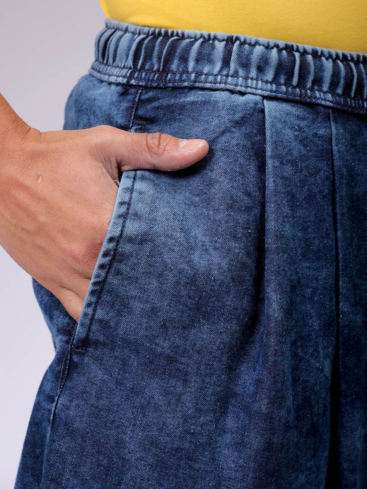 Men Baggy Fit Mid Rise Harem Jeans