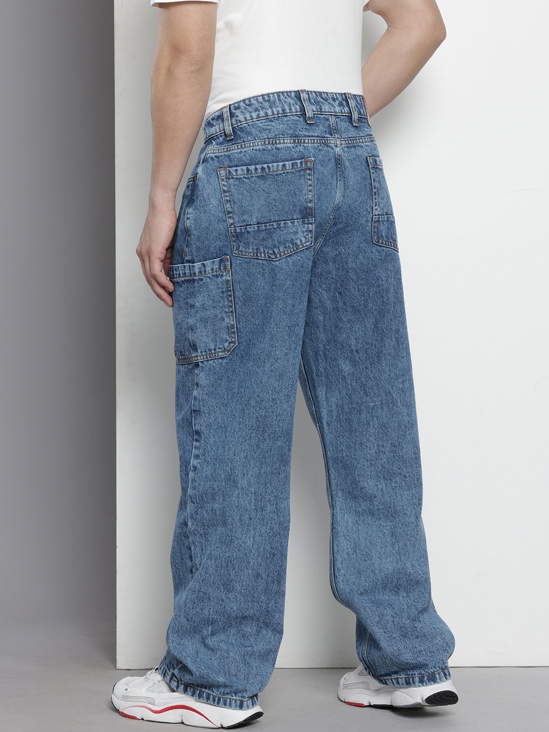 Men Wide Leg Mid Rise Jeans