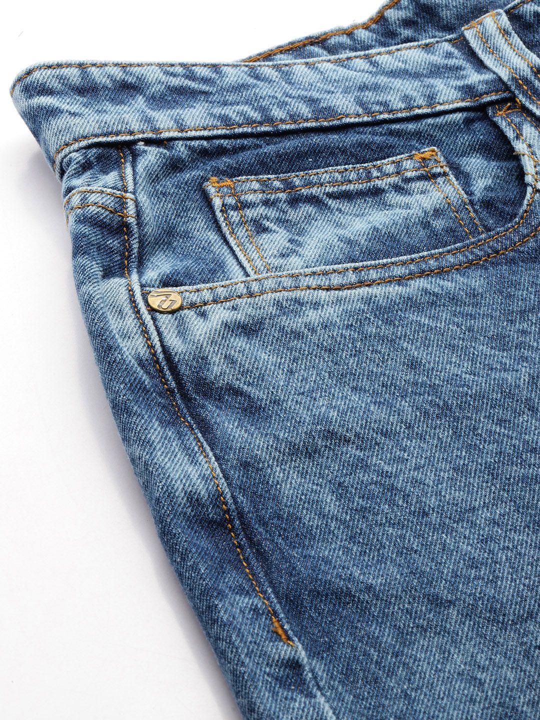 Men Wide Leg Mid Rise Jeans