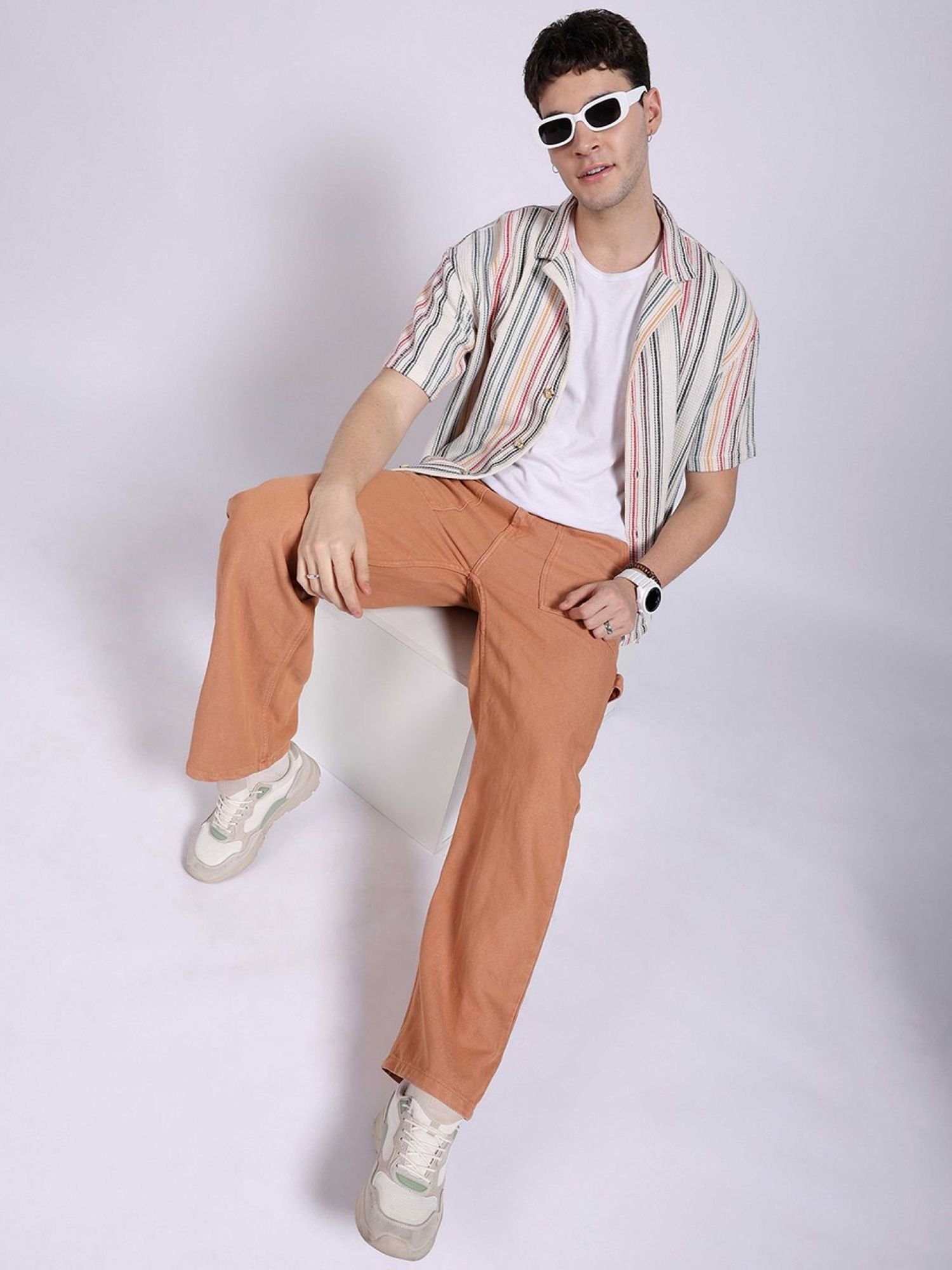 Men Baggy Fit Mid Rise Stretchable Jeans