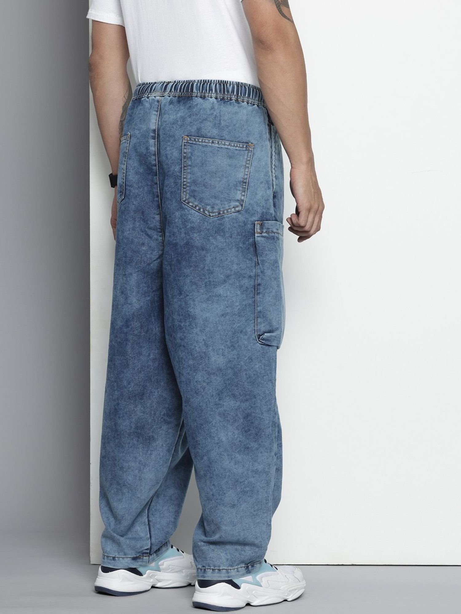 Men Baggy Fit Mid Rise Harem Jeans