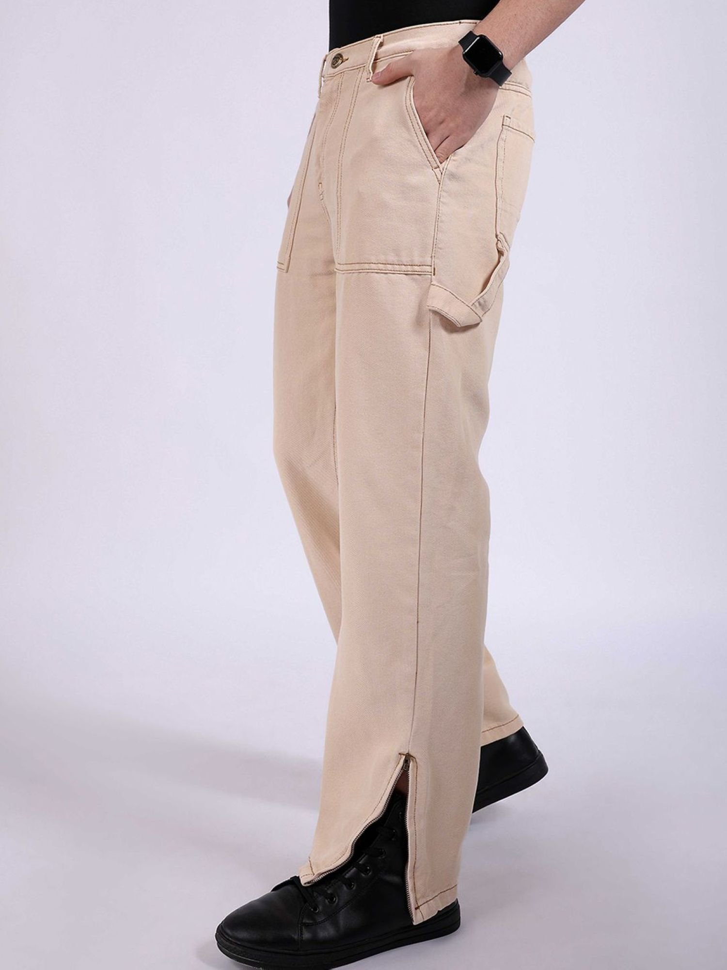 Men Baggy Fit Mid Rise Stretchable Jeans