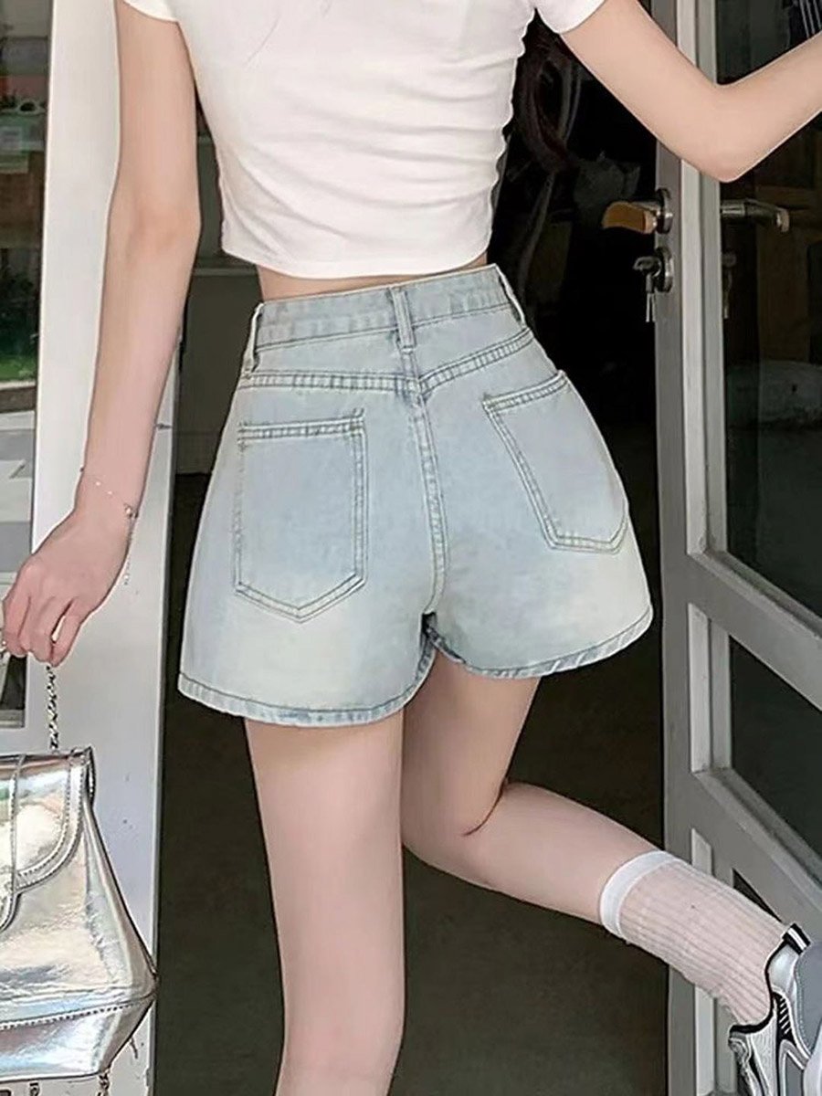 Blue Wrap Denim Skorts