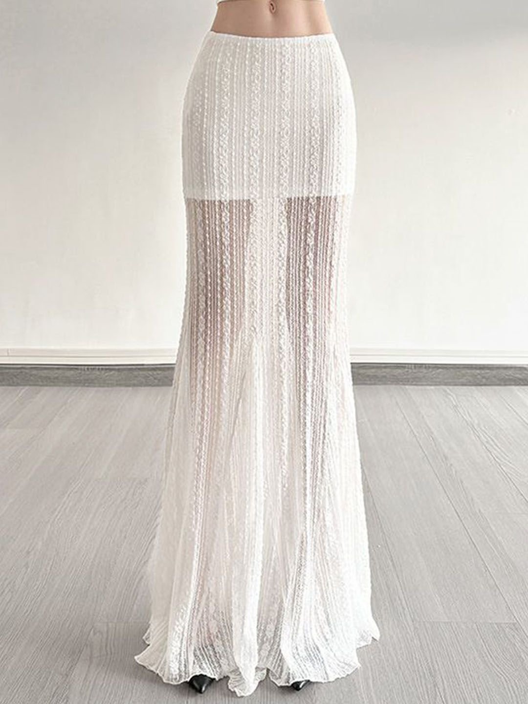 White Lace Maxi Skirt