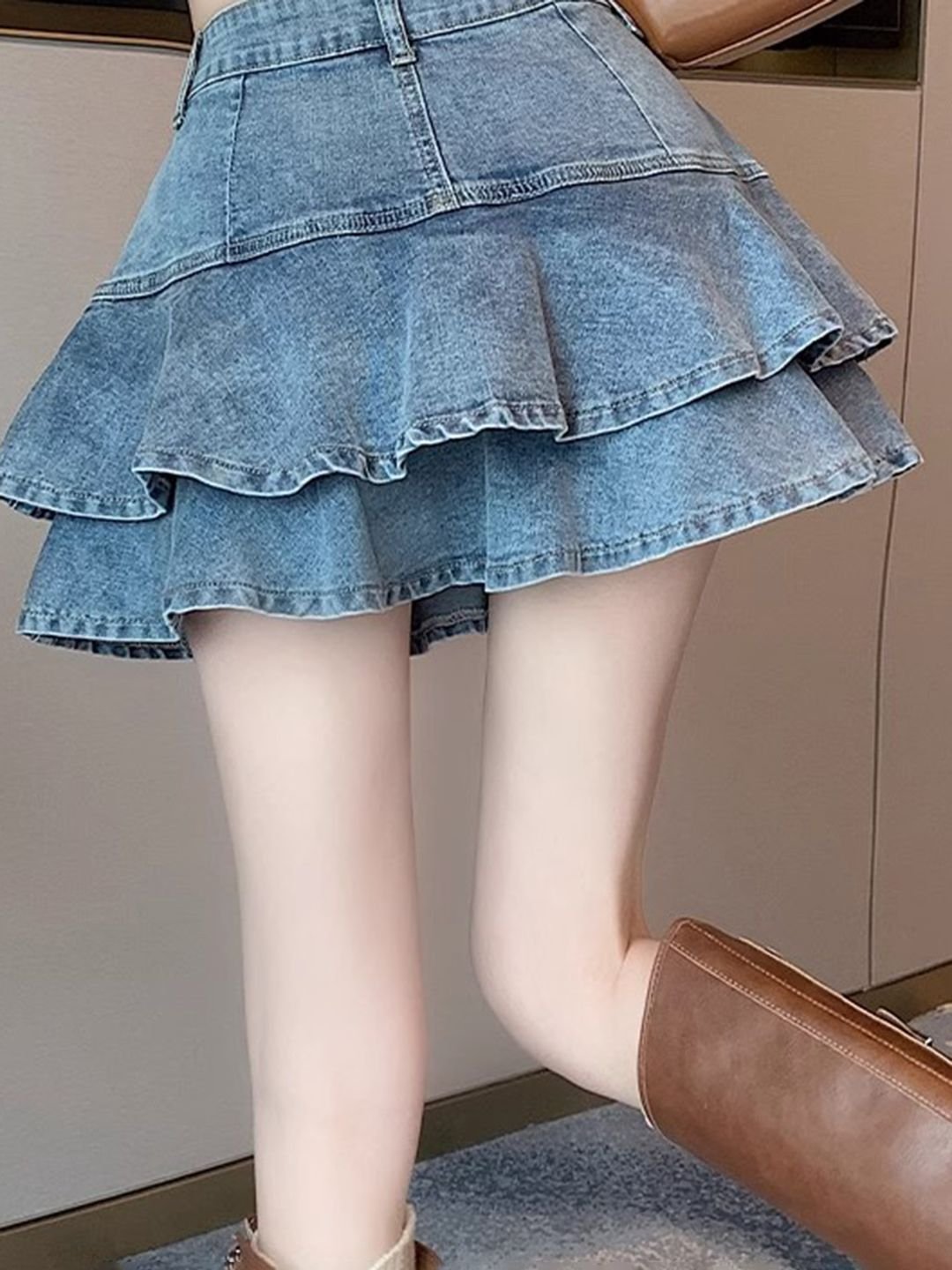 Blue Flippy Denim Mini Skirt