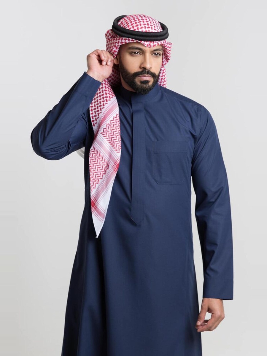 ثوب كلاسيك رجالي صيفي، أزرق - 55 بوصة