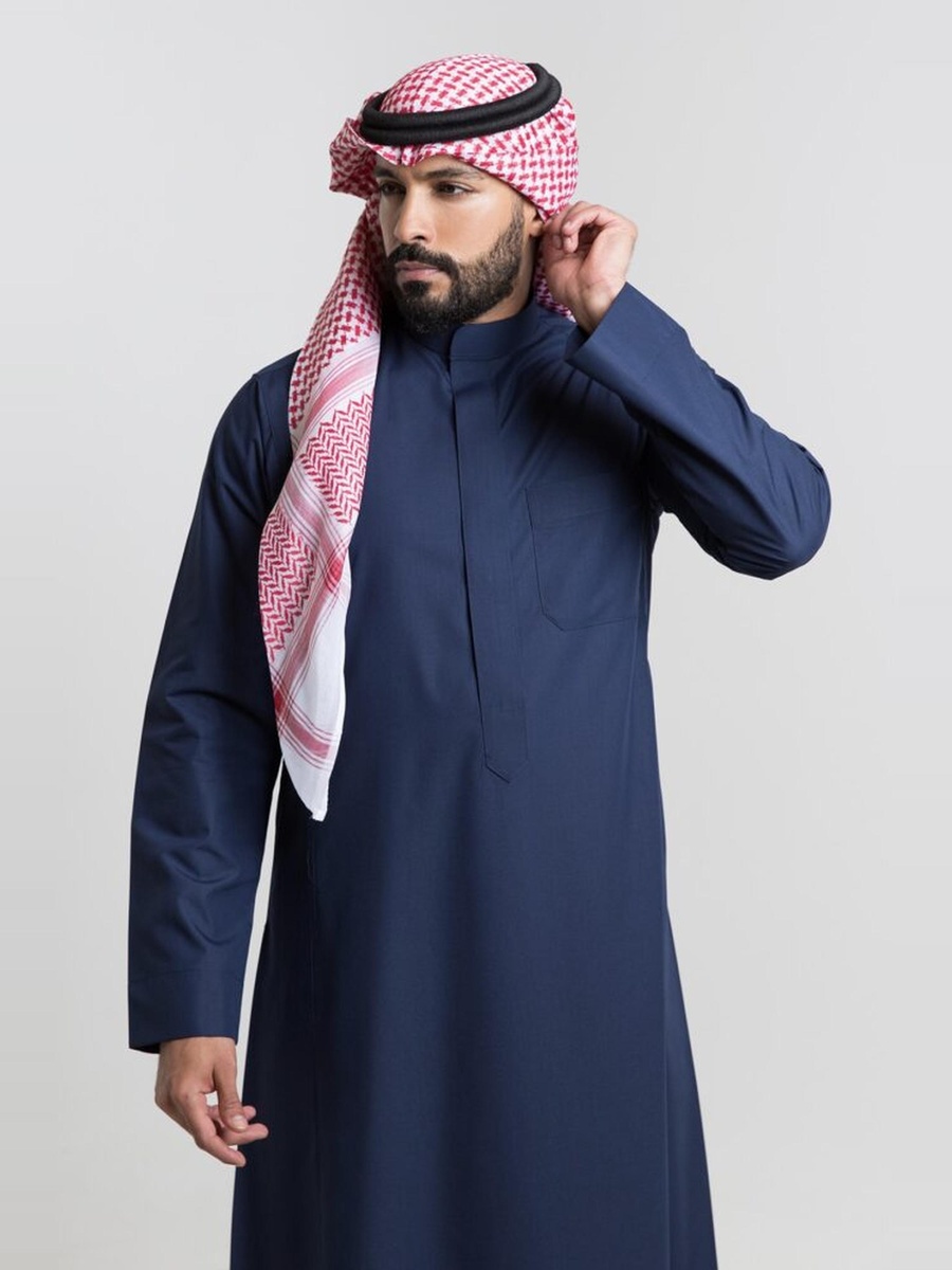 ثوب كلاسيك رجالي صيفي، أزرق - 55 بوصة