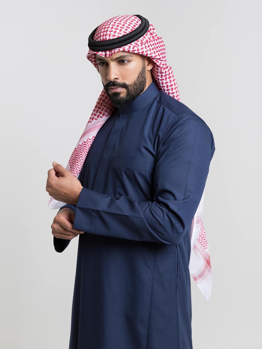 ثوب كلاسيك رجالي صيفي، أزرق - 57 بوصة