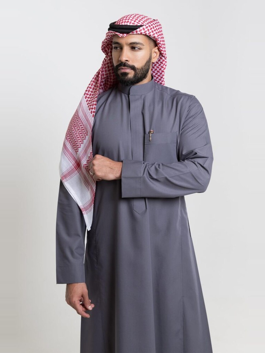ثوب كلاسيك رجالي صيفي، رمادي - 60 بوصة