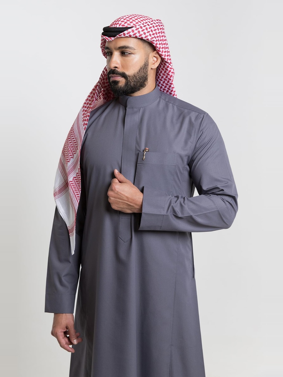 ثوب كلاسيك رجالي صيفي، رمادي - 62 بوصة