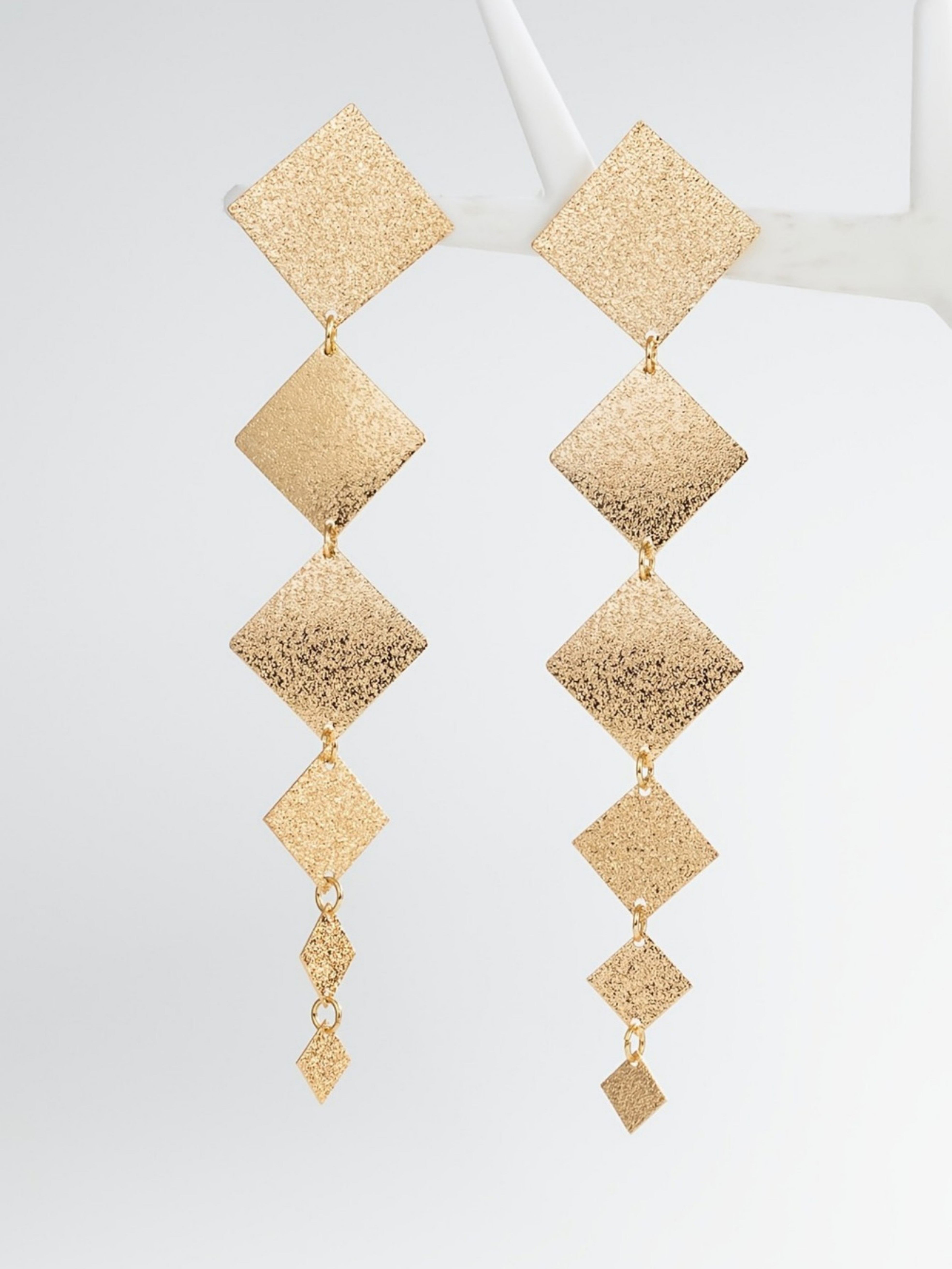 Gold Texture Dangle Earrings