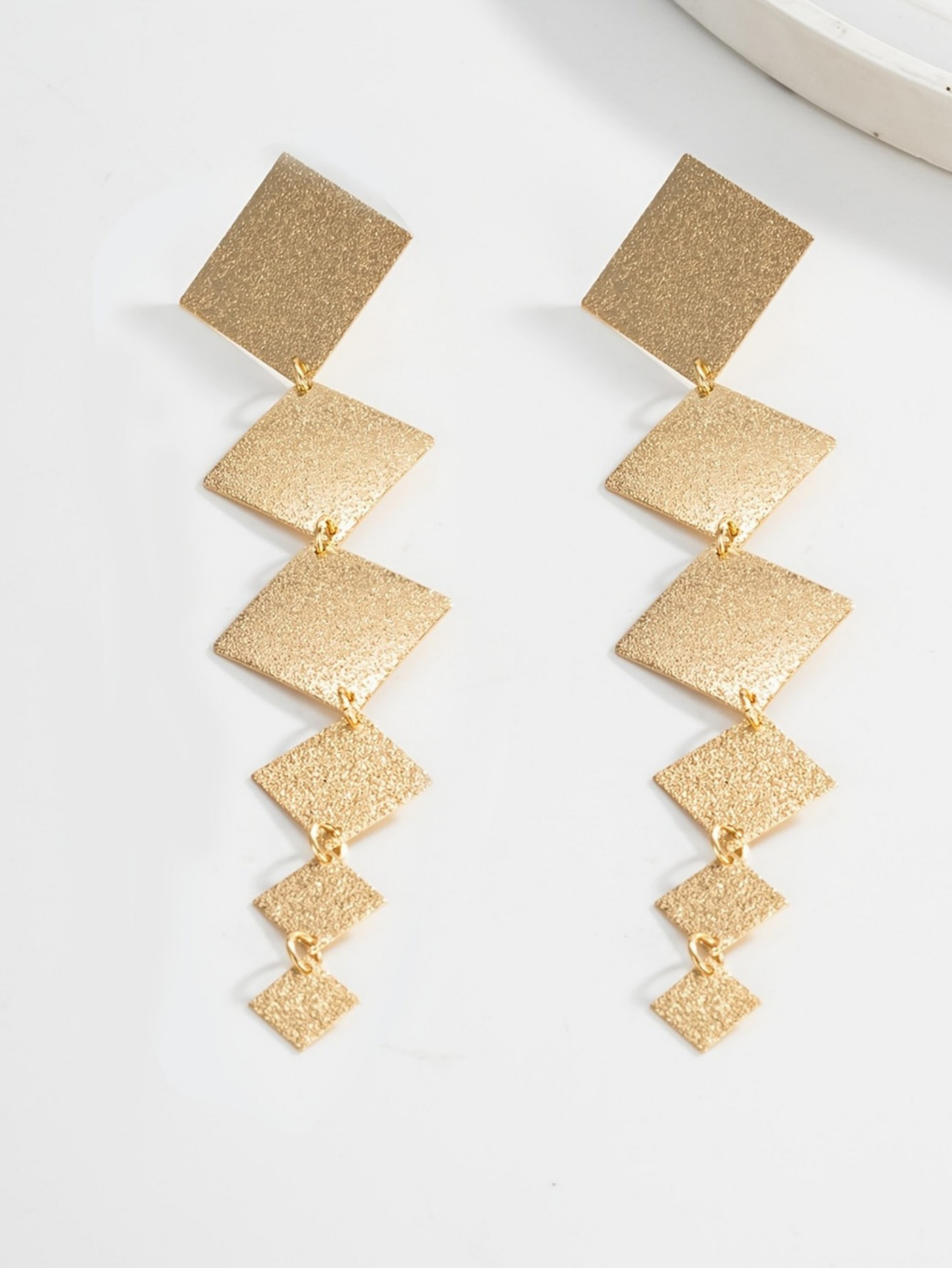 Gold Texture Dangle Earrings