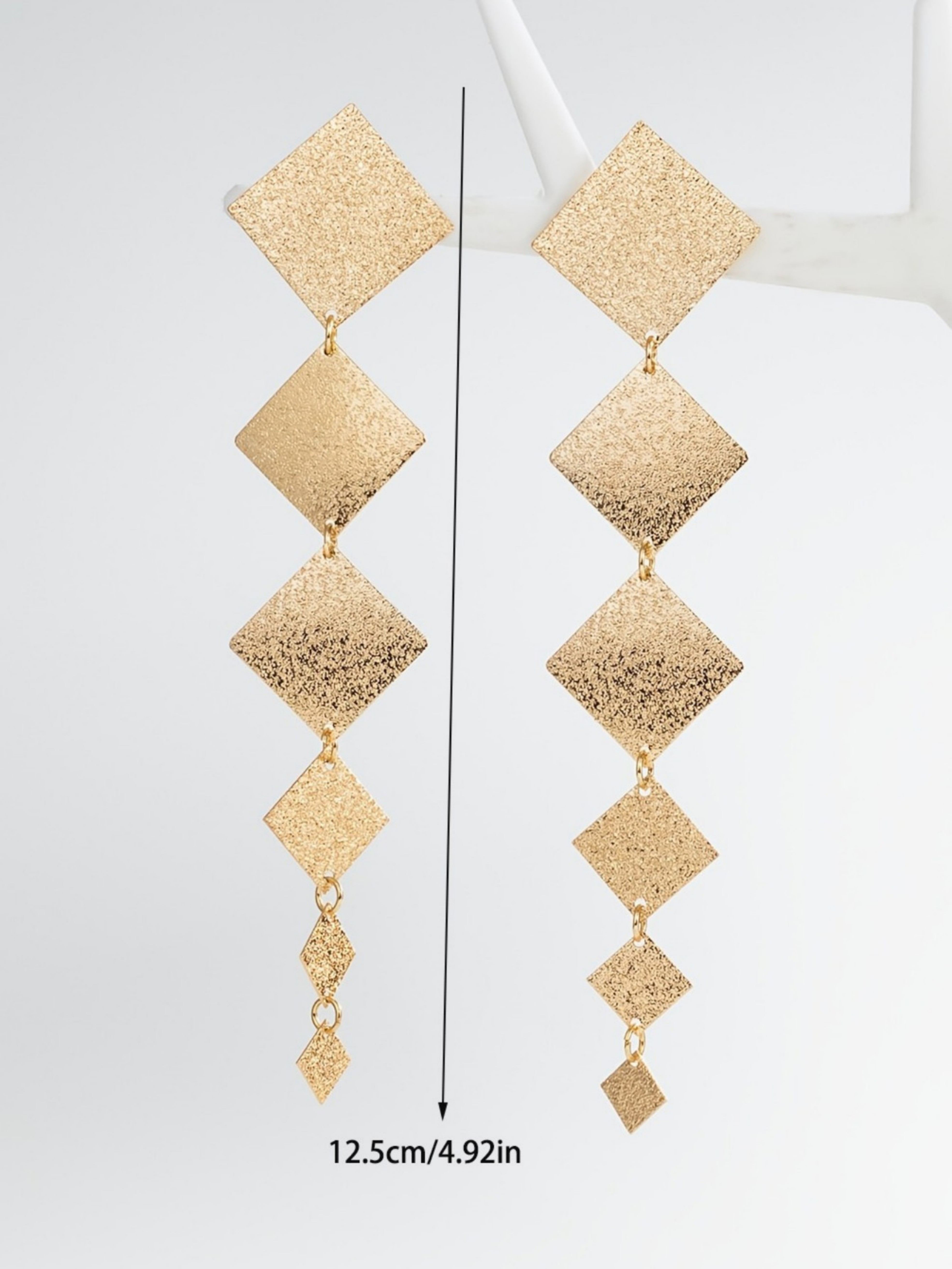 Gold Texture Dangle Earrings
