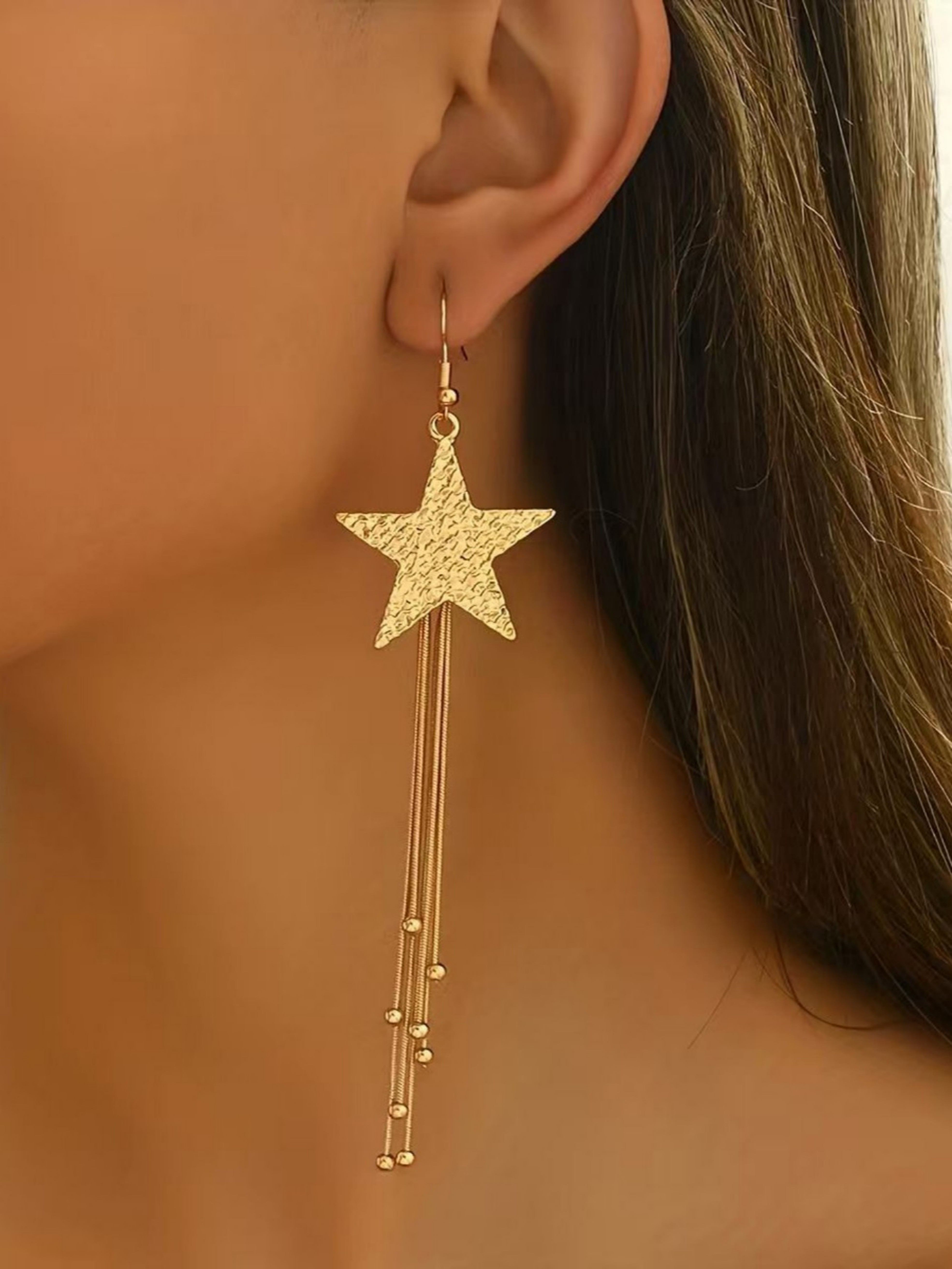 Gold Texture Dangle Earrings
