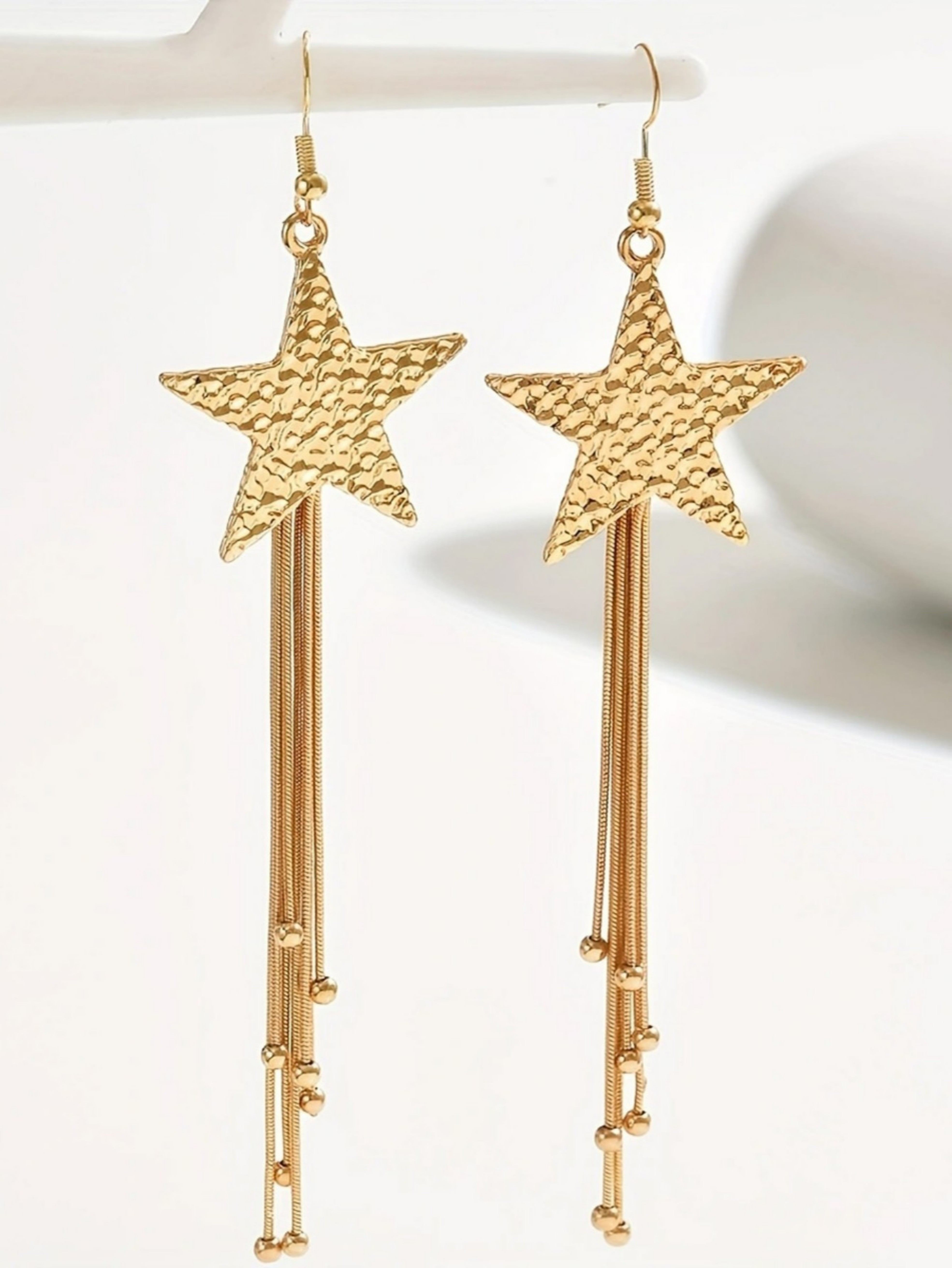 Gold Texture Dangle Earrings