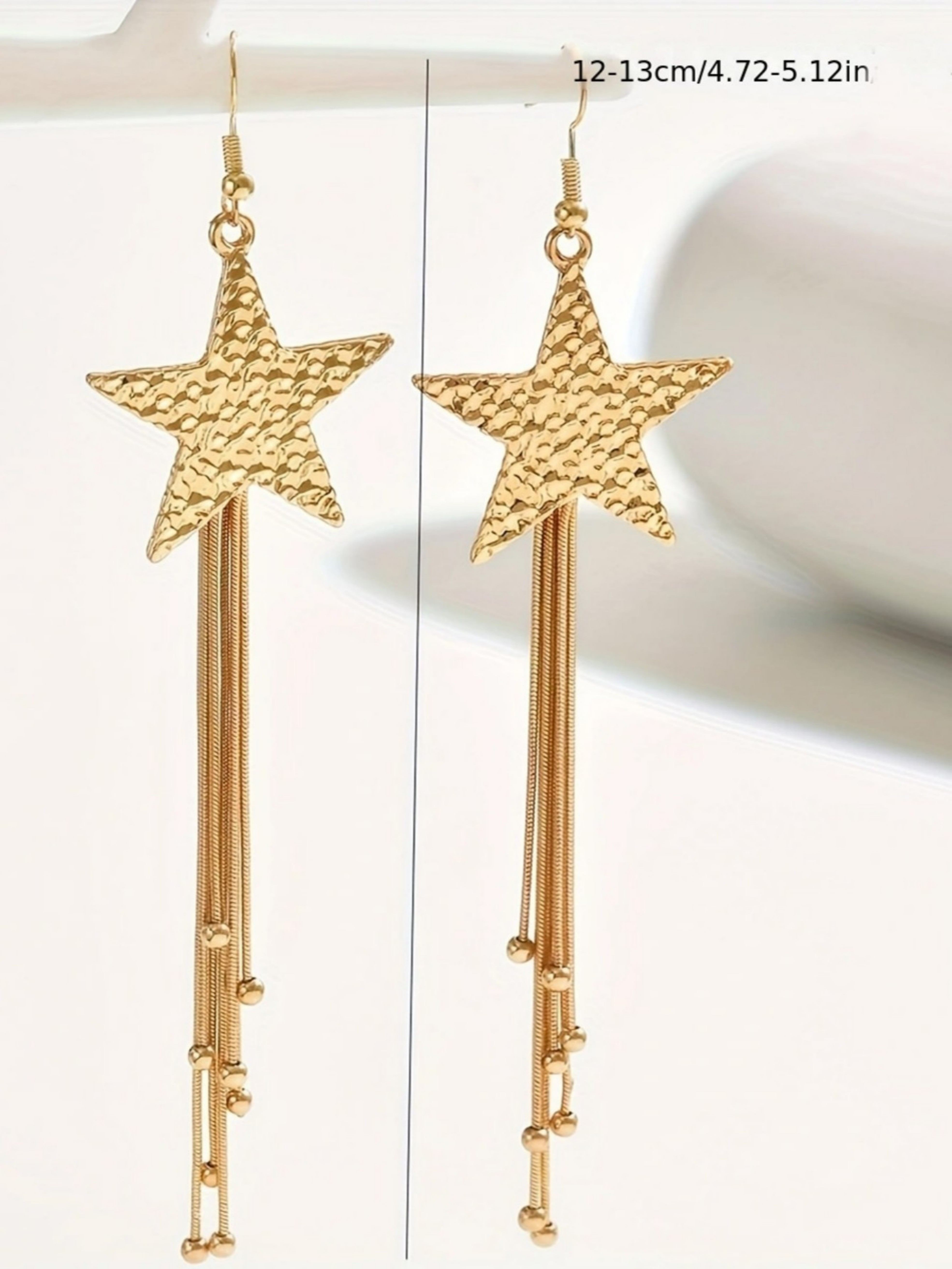 Gold Texture Dangle Earrings