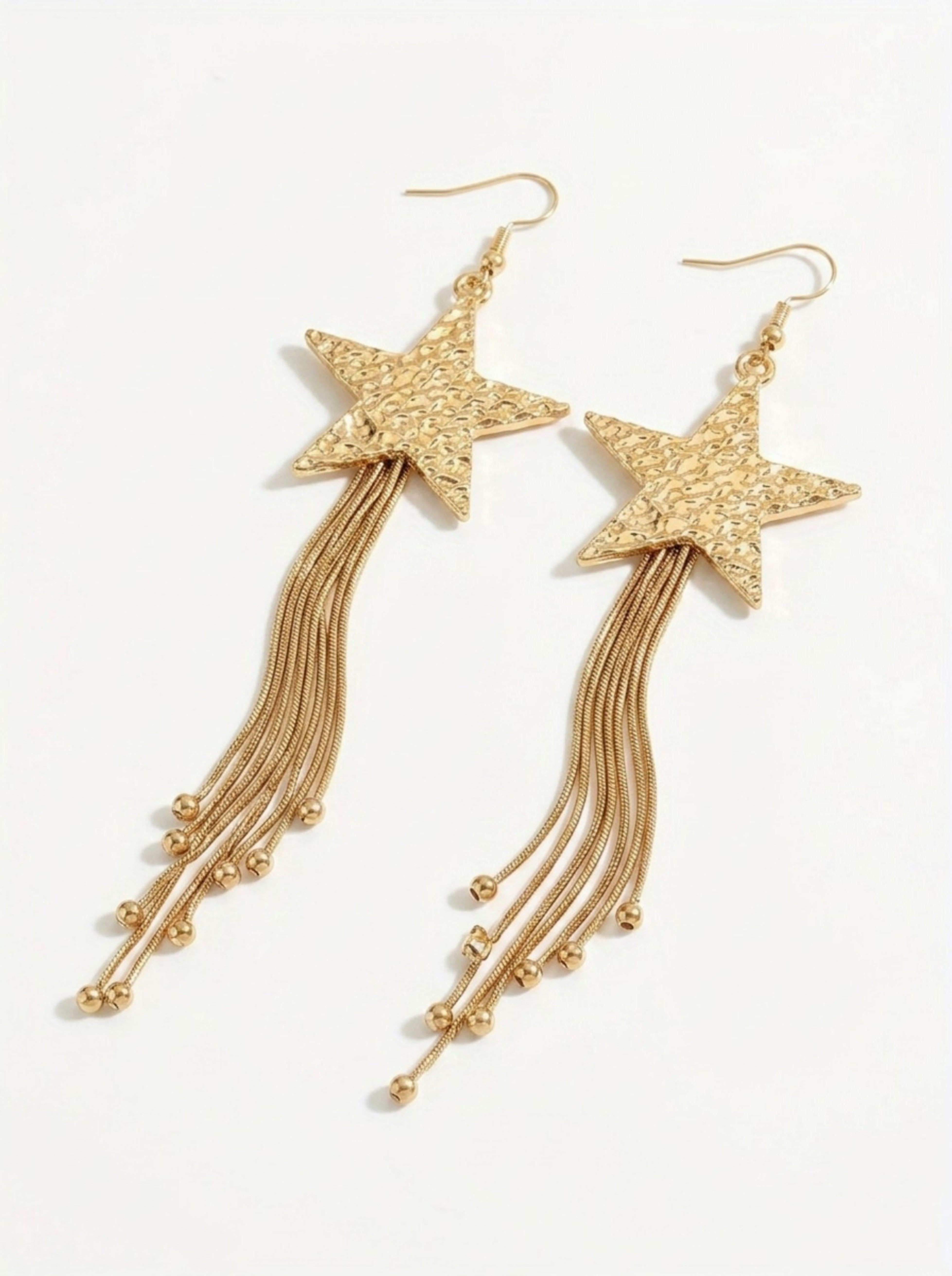 Gold Texture Dangle Earrings