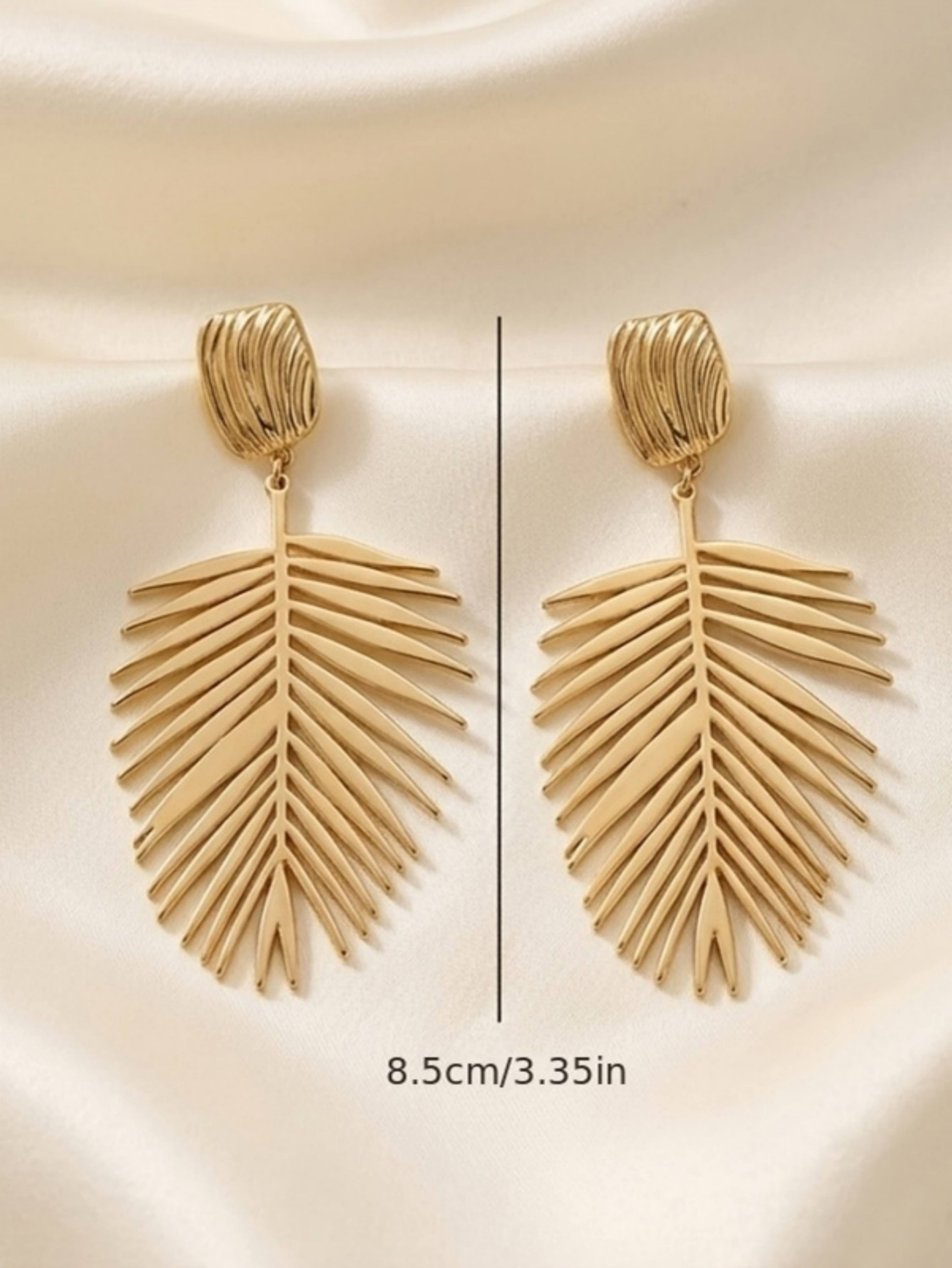 Gold Texture Dangle Earrings