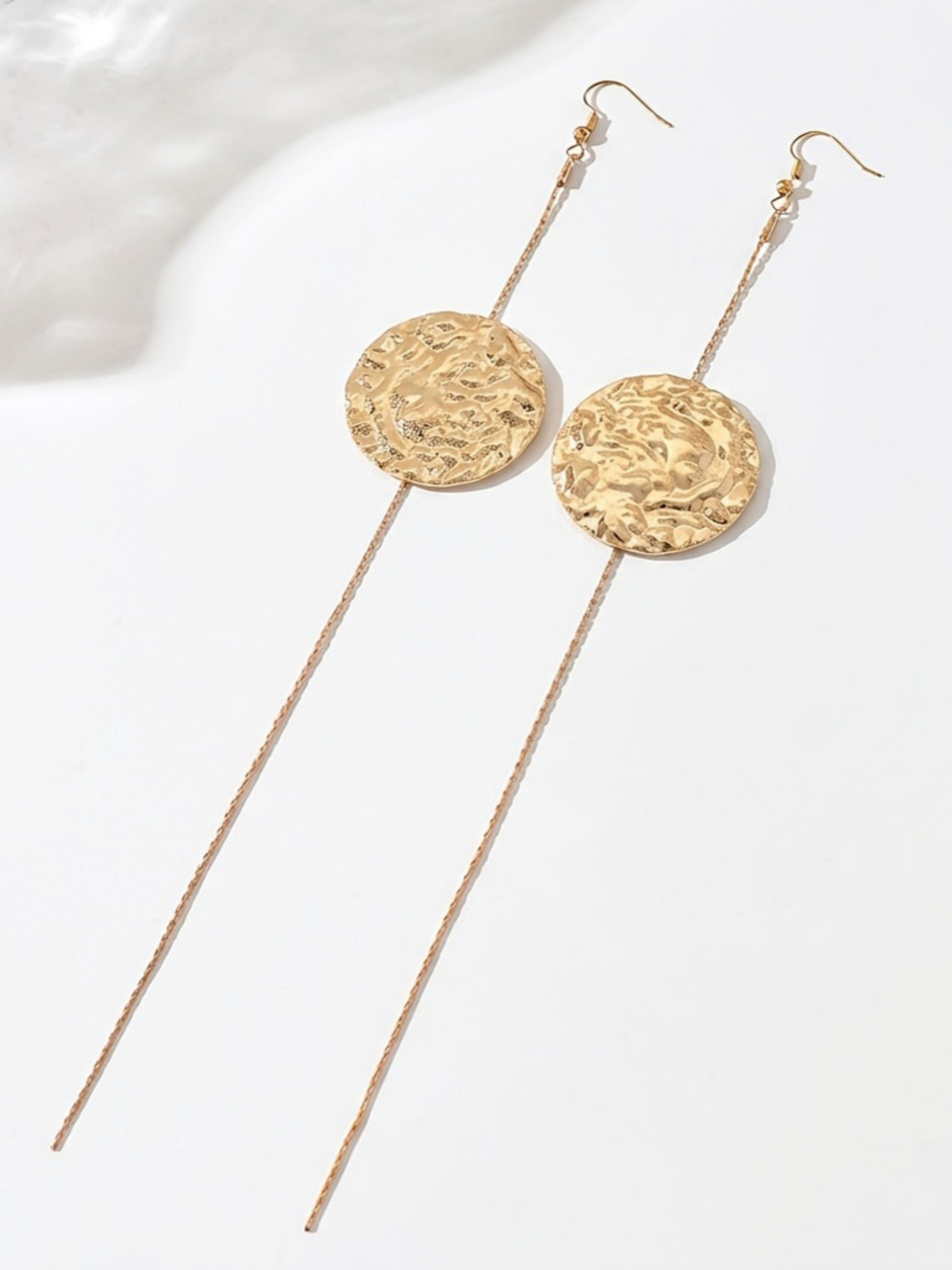 Gold Texture Dangle Earrings
