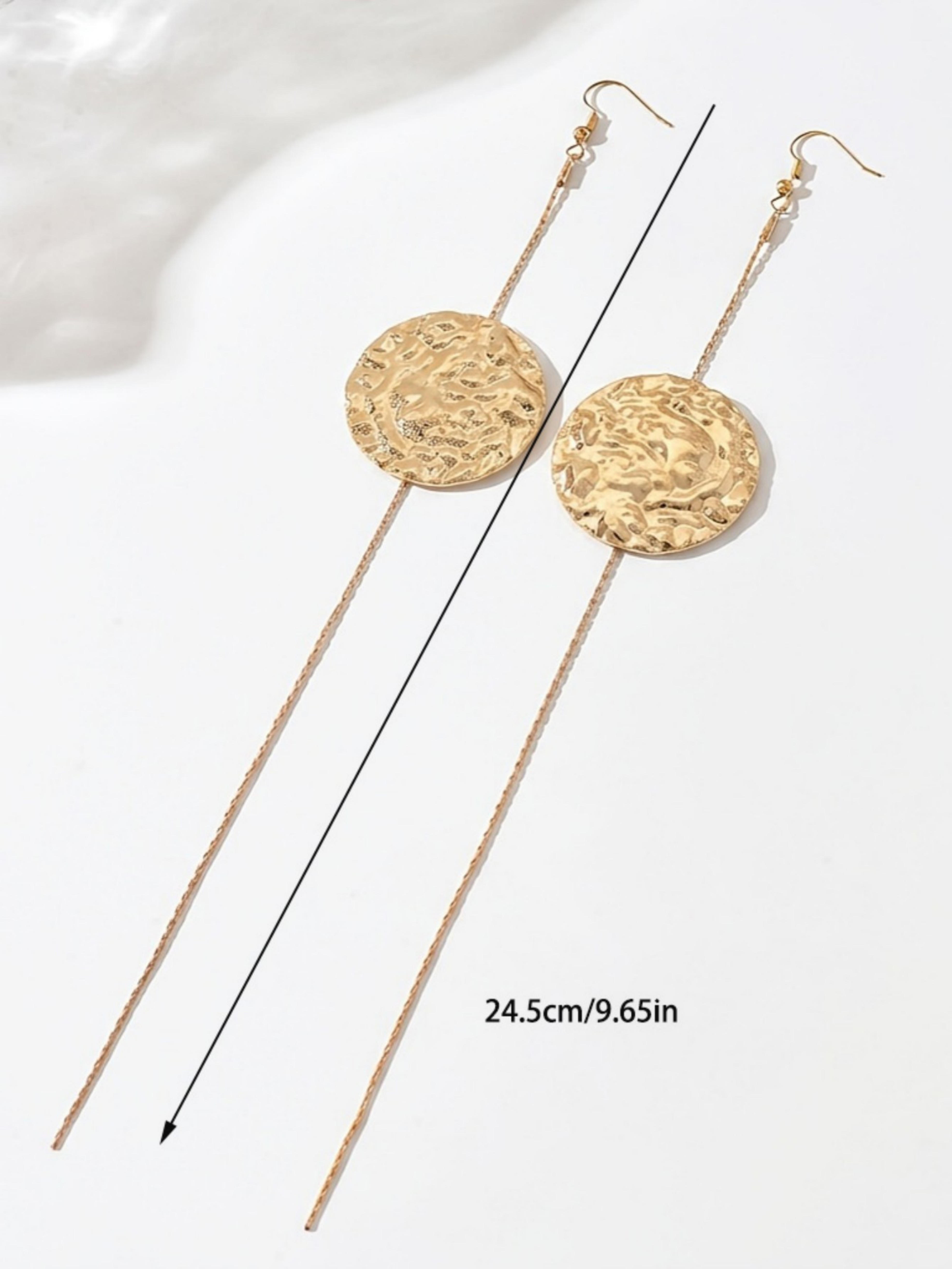 Gold Texture Dangle Earrings