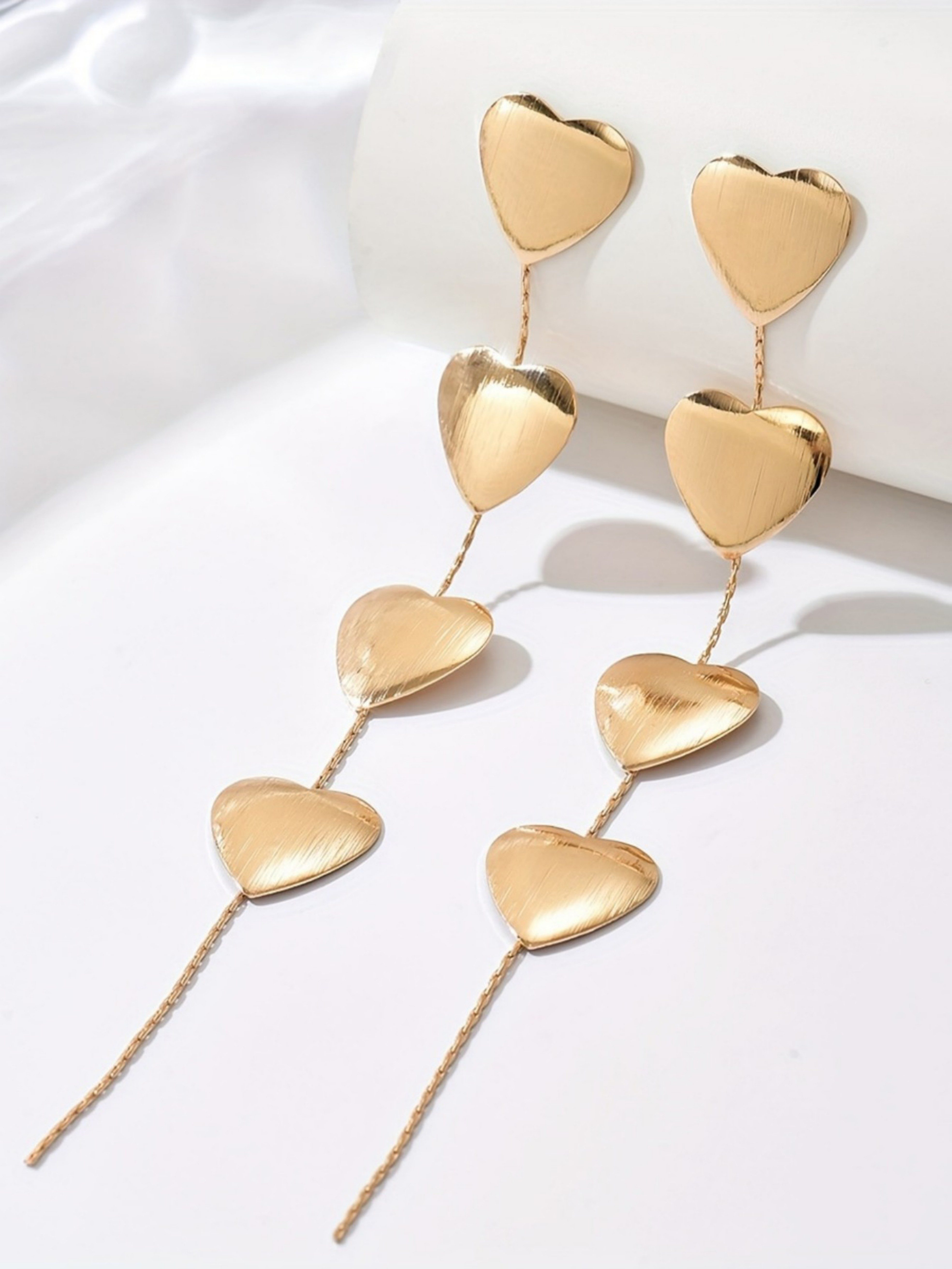 Gold Solid Dangle Earrings