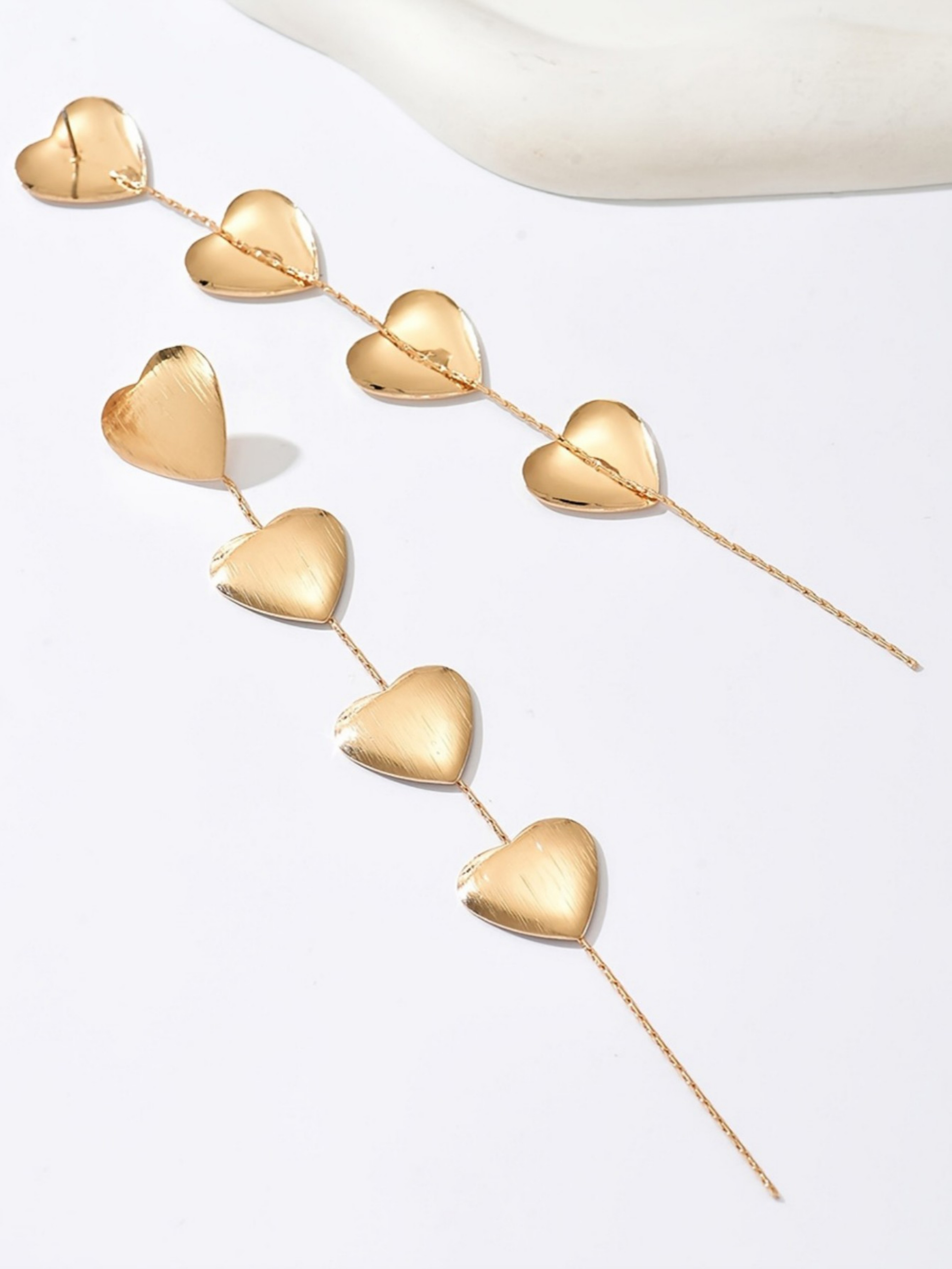 Gold Solid Dangle Earrings