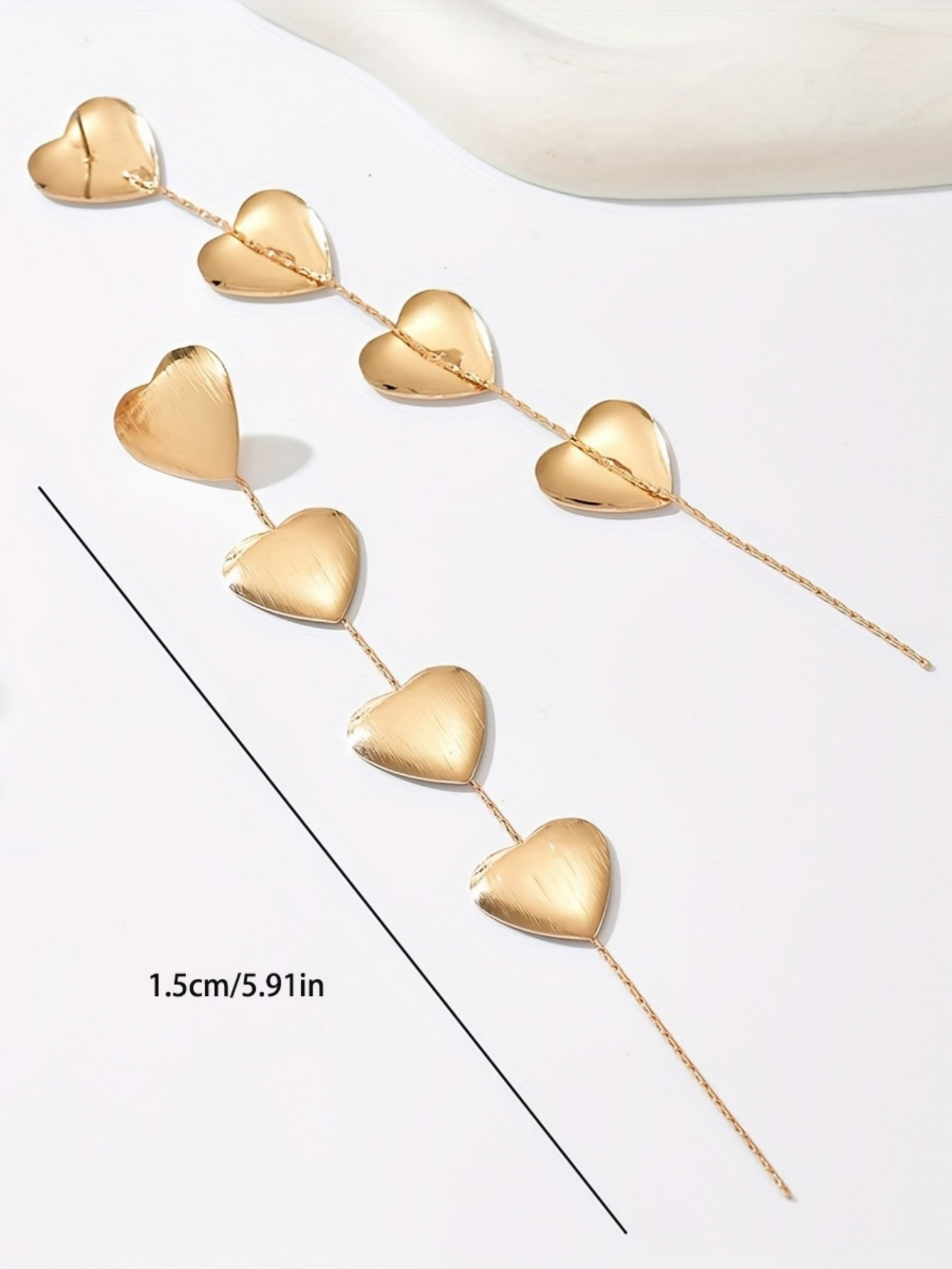 Gold Solid Dangle Earrings