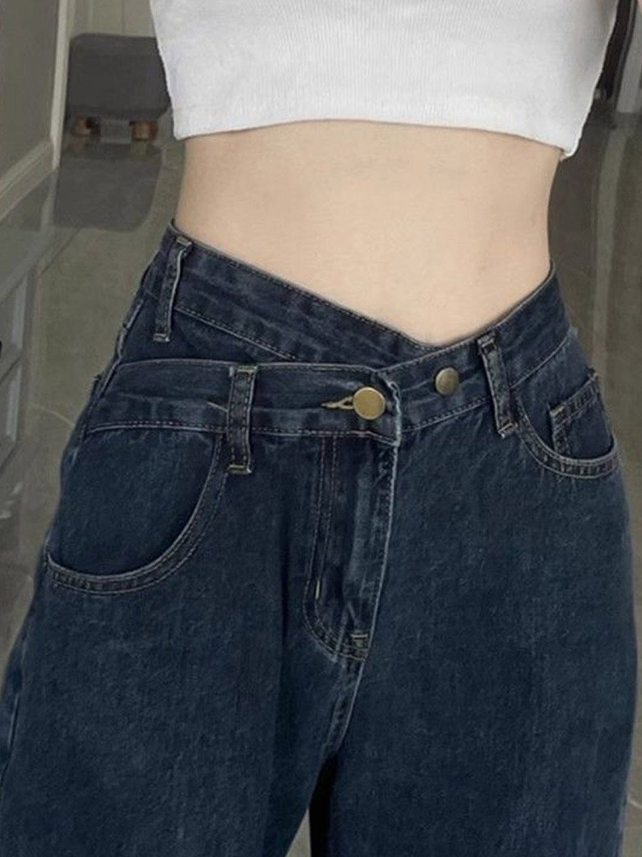 Blue Cotton Slim Fit High-Rise Denim Jeans