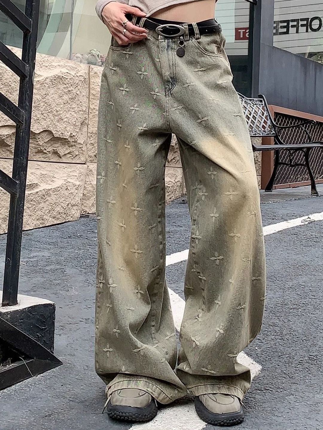 Blue Wide Leg High-Rise Jeans