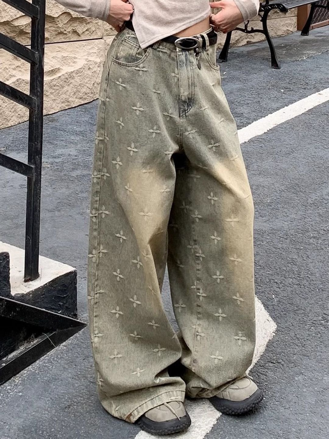 Blue Wide Leg High-Rise Jeans
