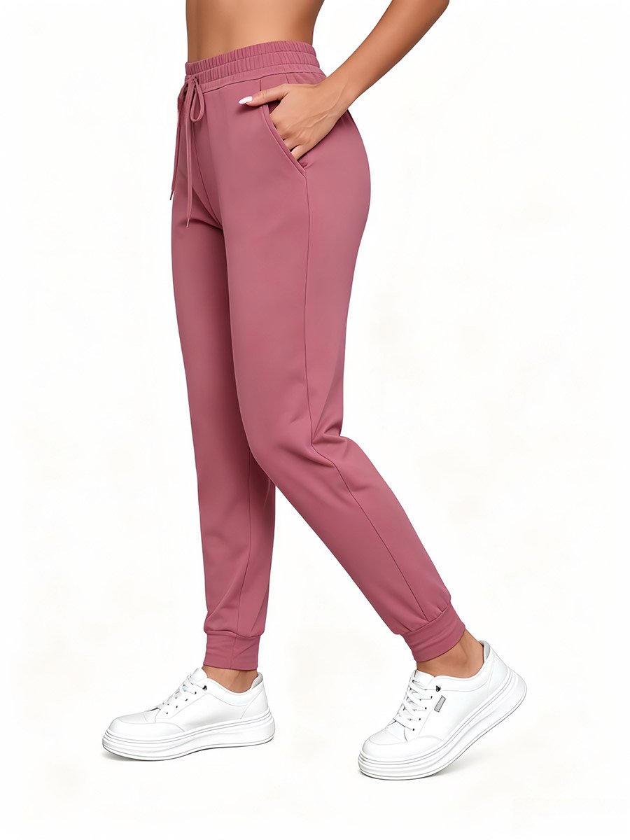 Pink Drawstring Jogger Pants