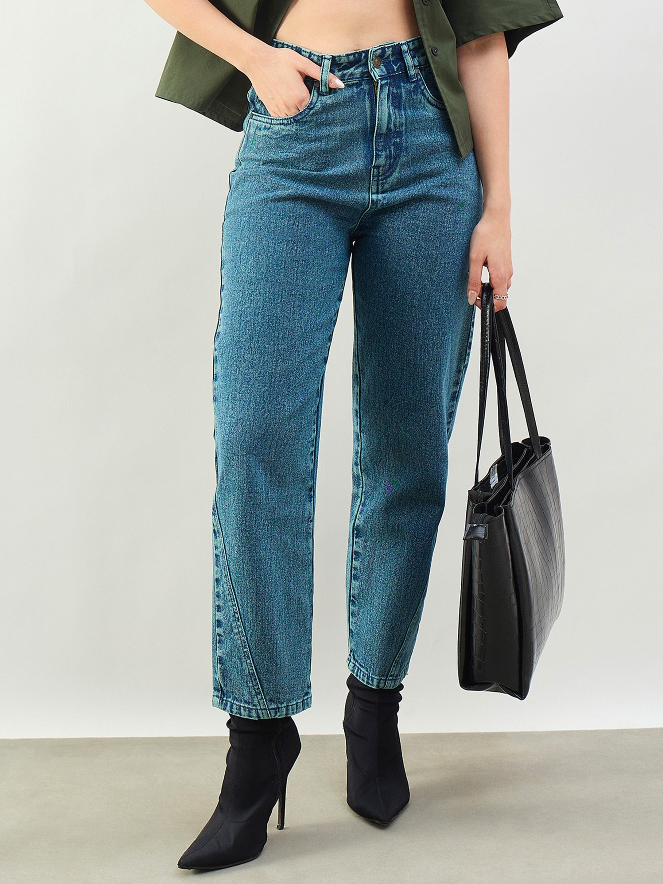 Blue Wash Balloon Fit Jeans