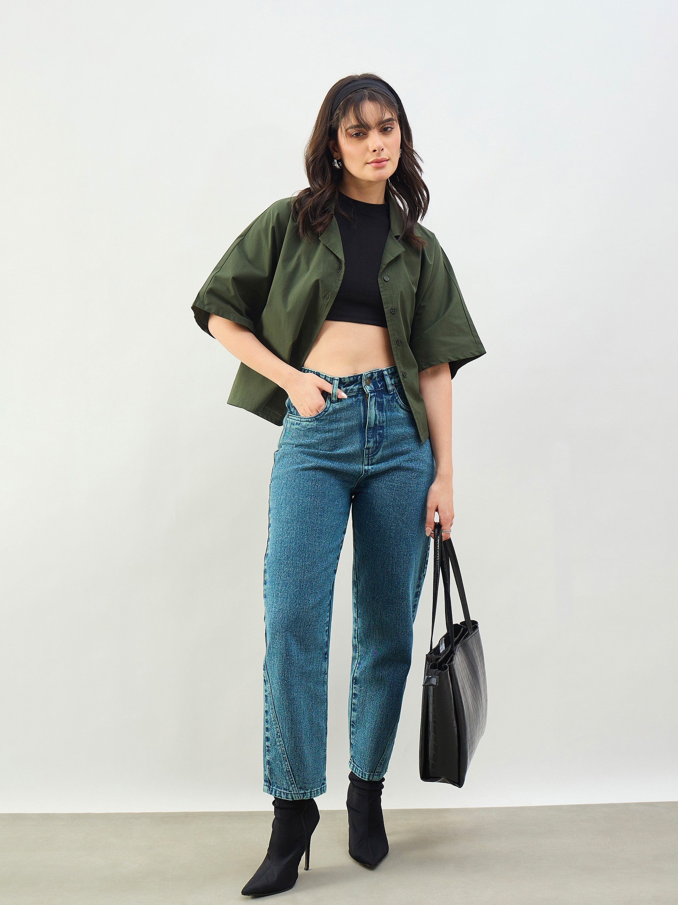 Blue Wash Balloon Fit Jeans