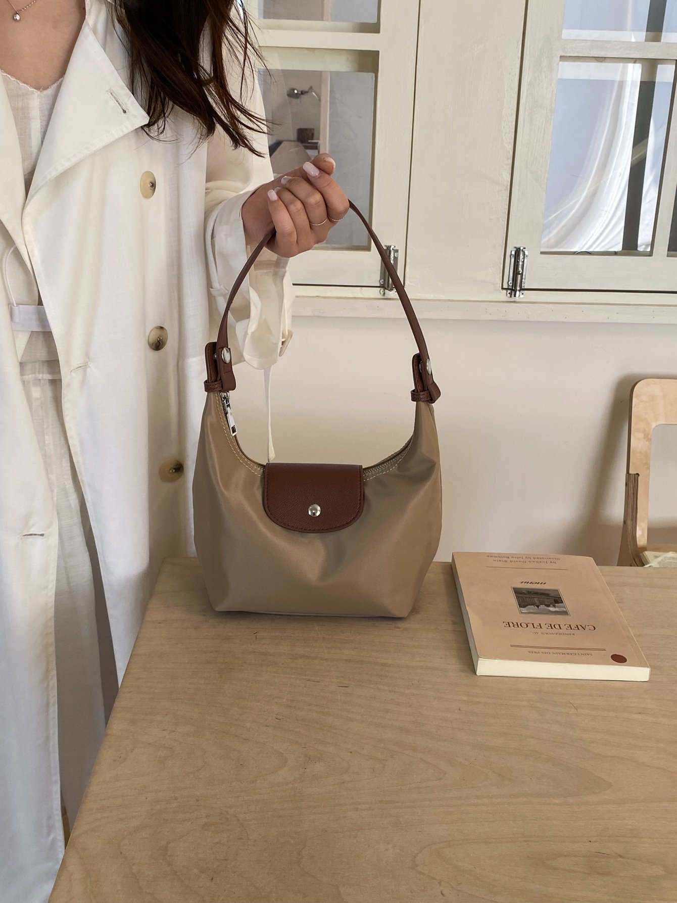 Khaki Plain Handbag